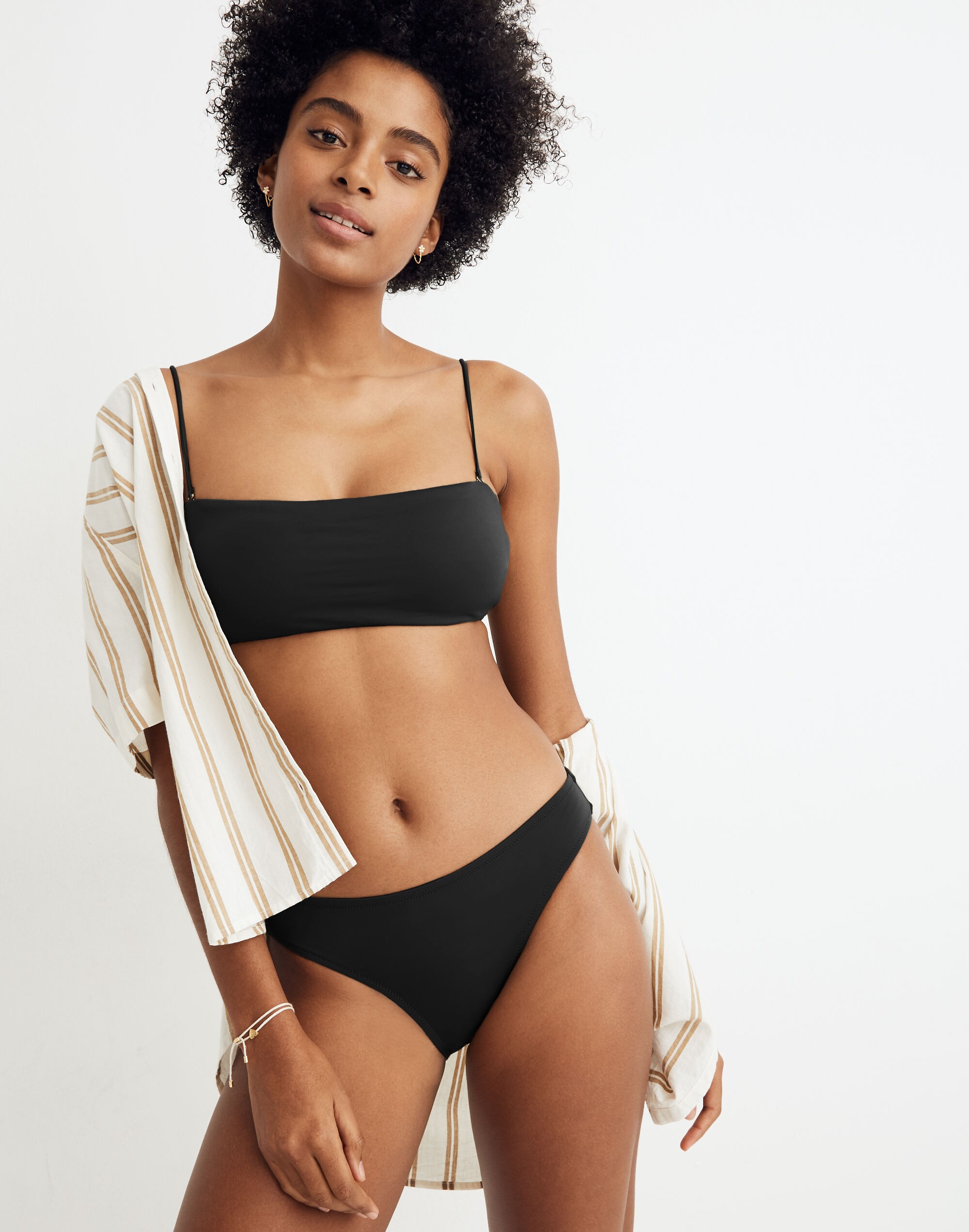 Madewell Second Wave Spaghetti Strap Bandeau Bikini Top