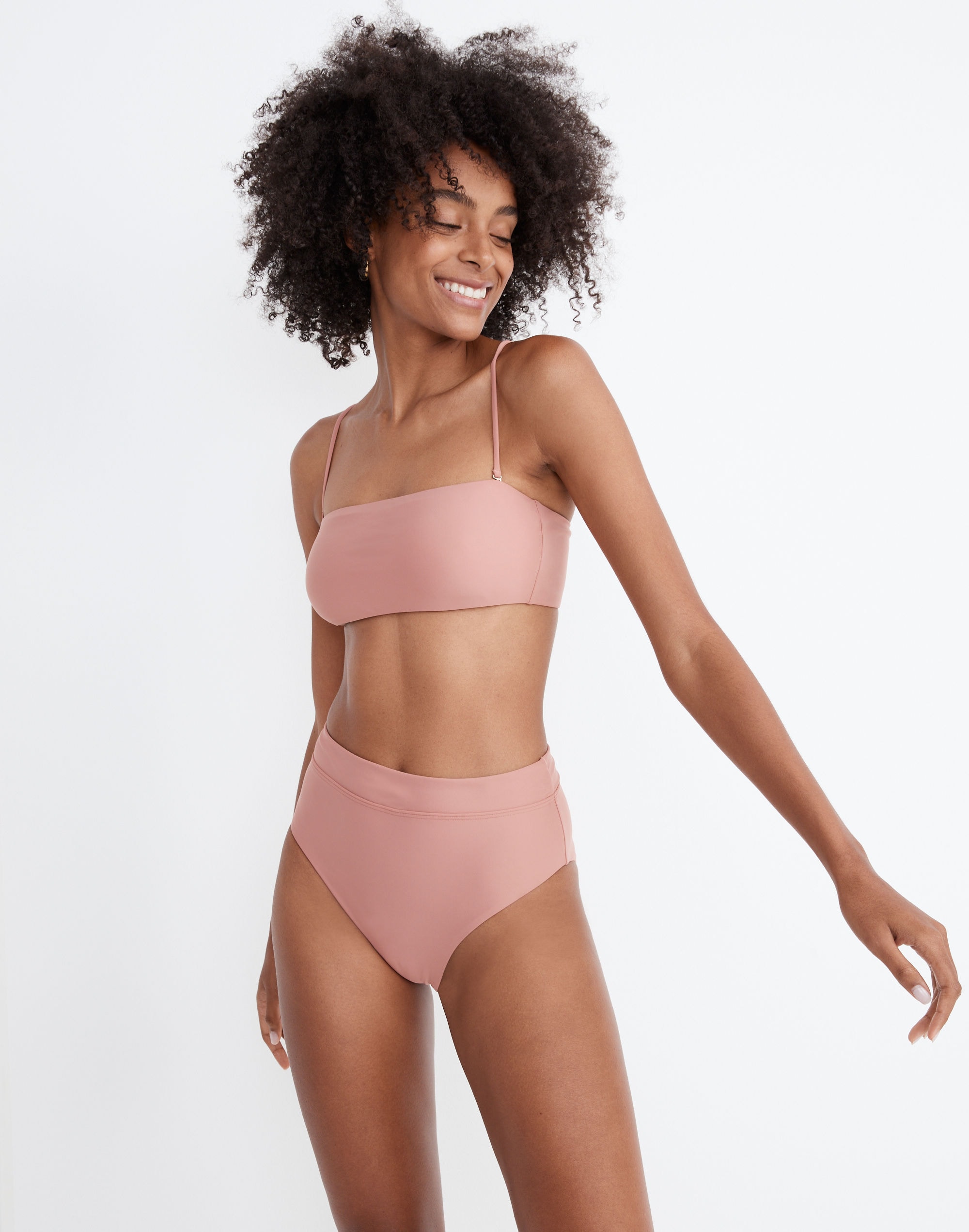 Madewell Second Wave Spaghetti Strap Bandeau Bikini Top