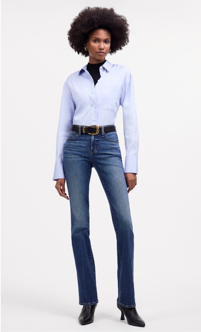 Fitted wide leg jeans hotsell