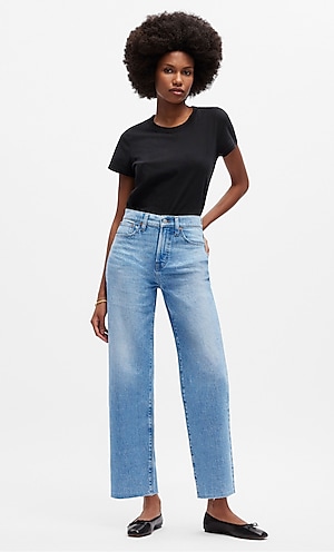 Frayed Top to Bottom Straight Leg Jeans – The Obsessions Boutique