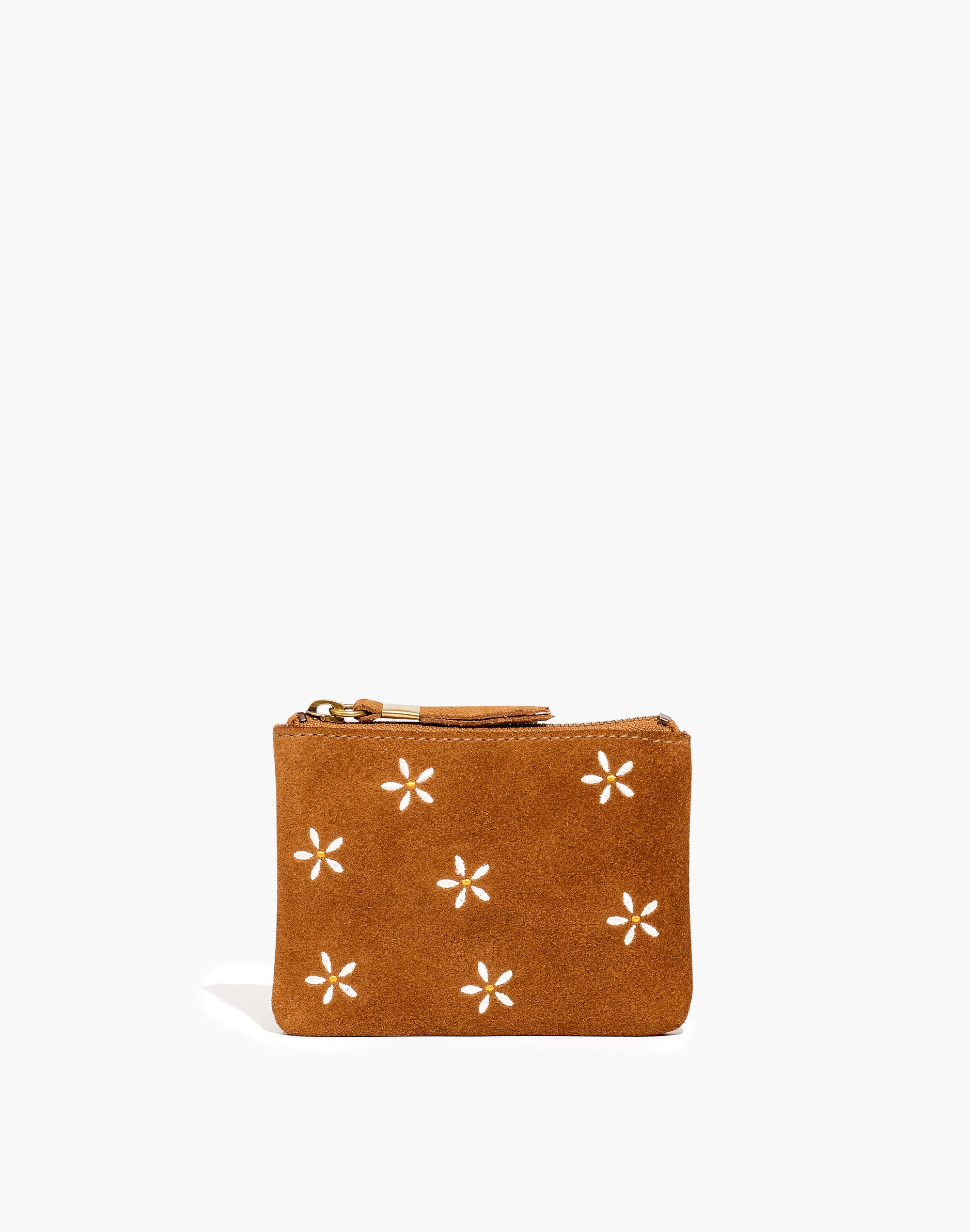 The Pouch Wallet: Daisy Embroidered Suede Edition