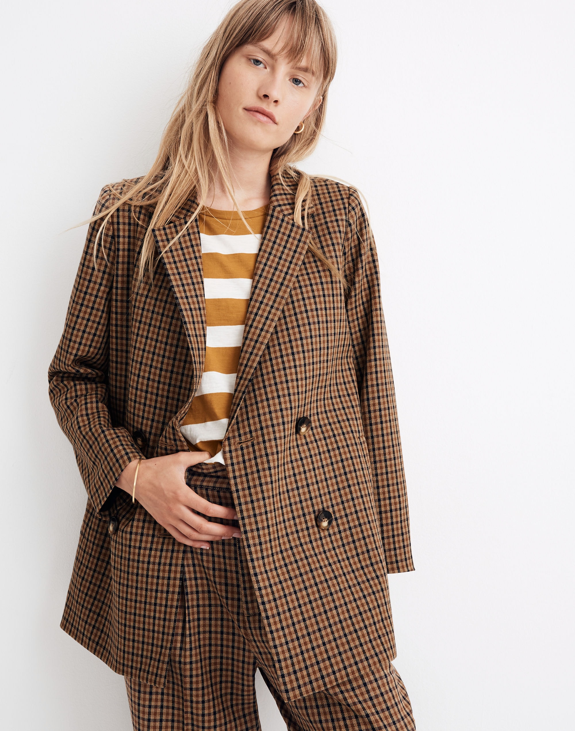 Caldwell Double-Breasted Blazer in Desert Check | Madewell