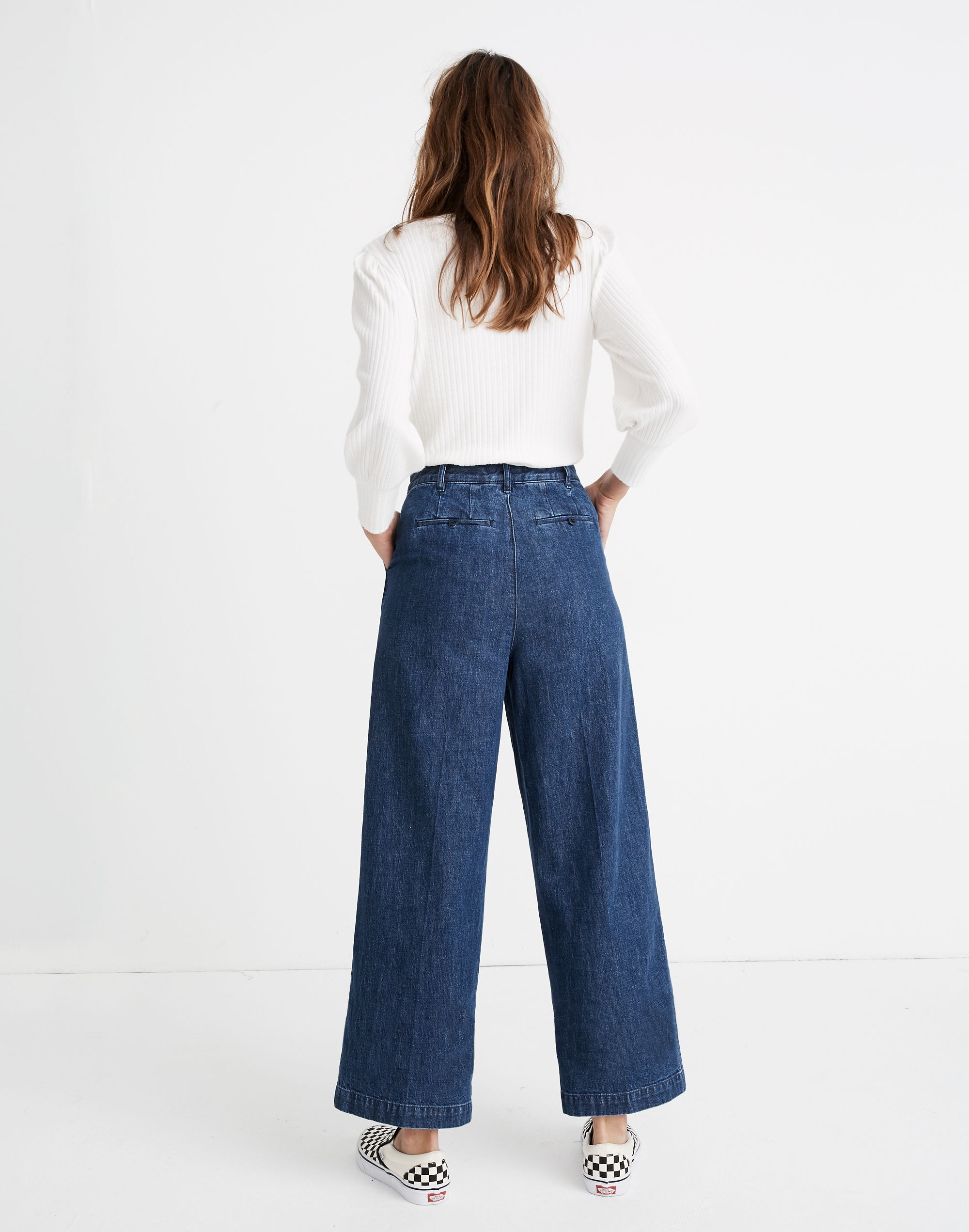 Pleated Wide-Leg Jeans in Seabrook Wash | Madewell