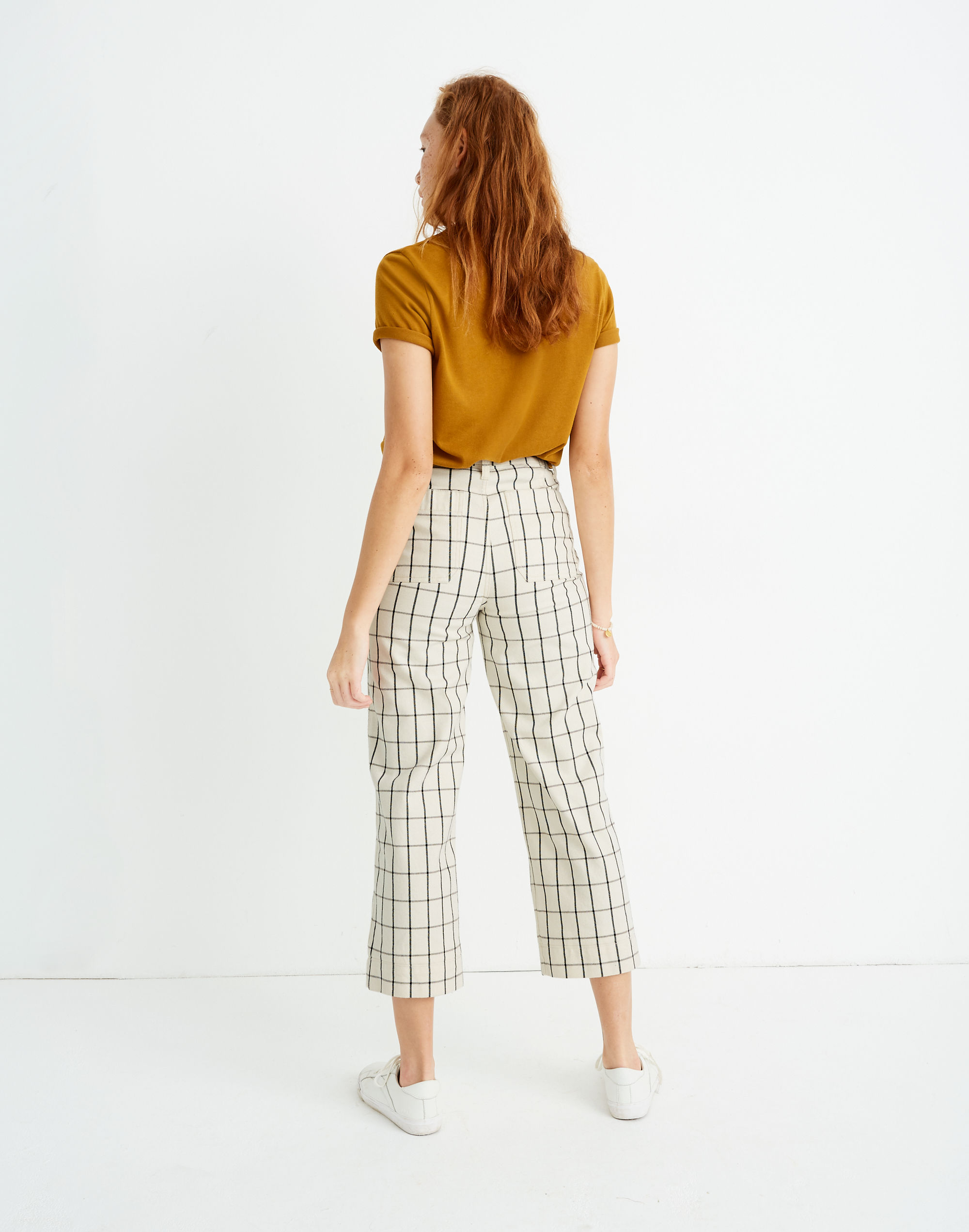 Slim Emmett Wide-Leg Crop Pants Windowpane | Madewell