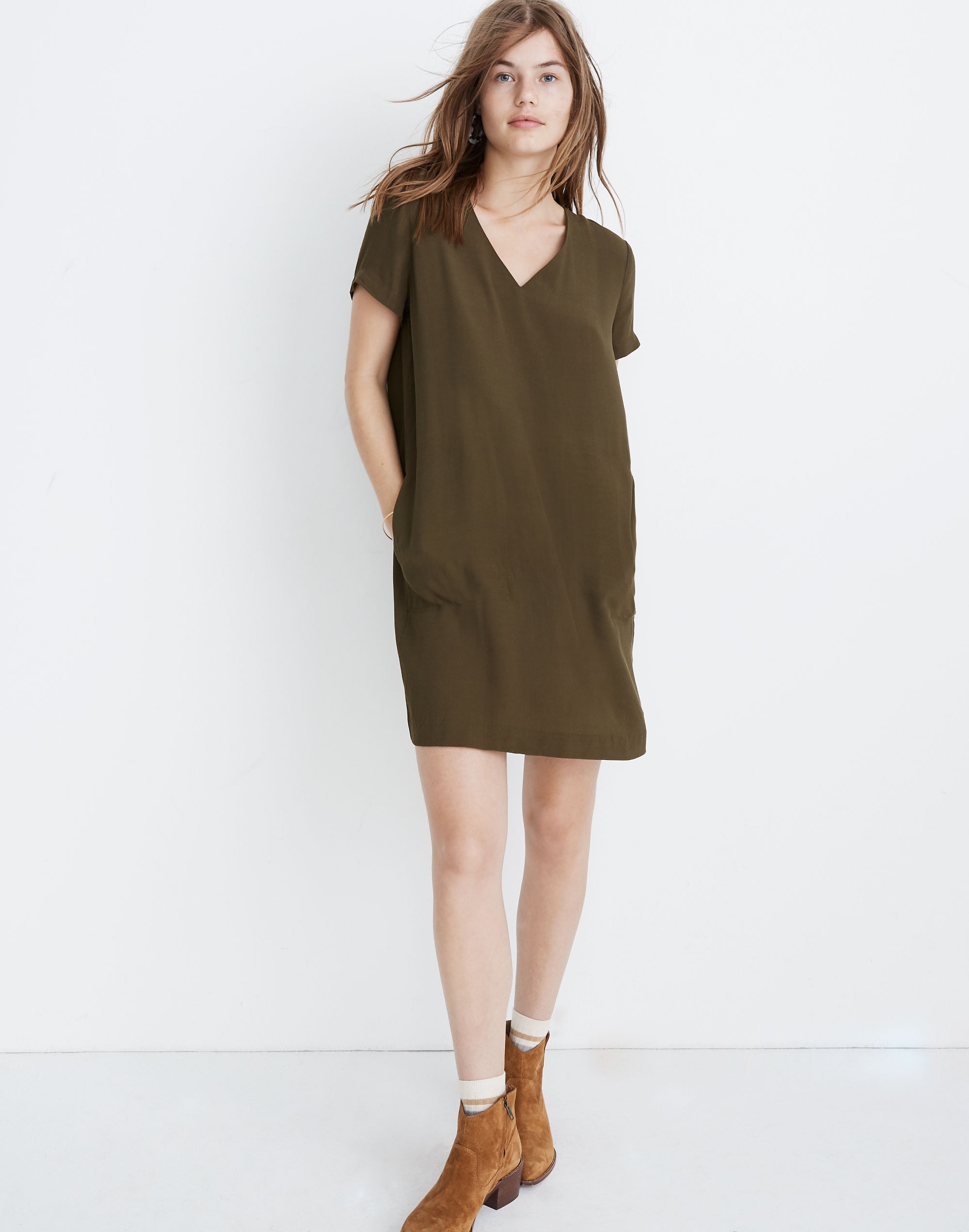 madewell side button easy dress