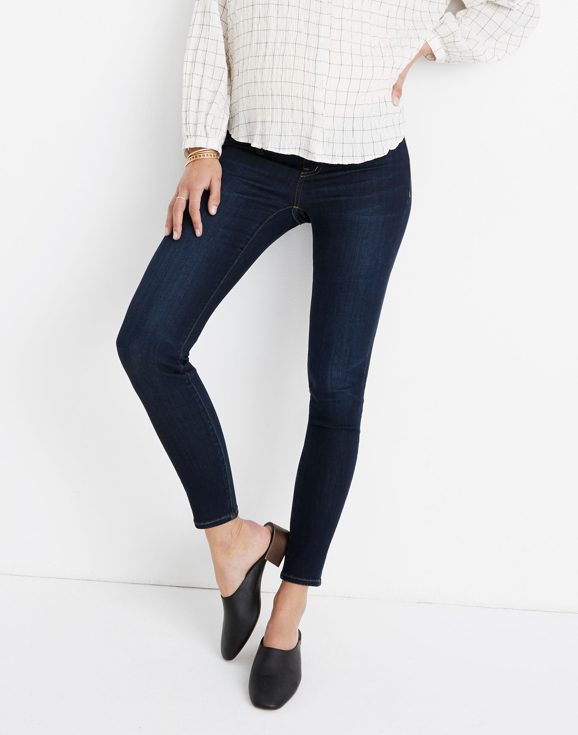 Maternity Side-Panel Skinny Jeans in Larkspur Wash: Adjustable TENCEL™ Denim Edition | Madewell