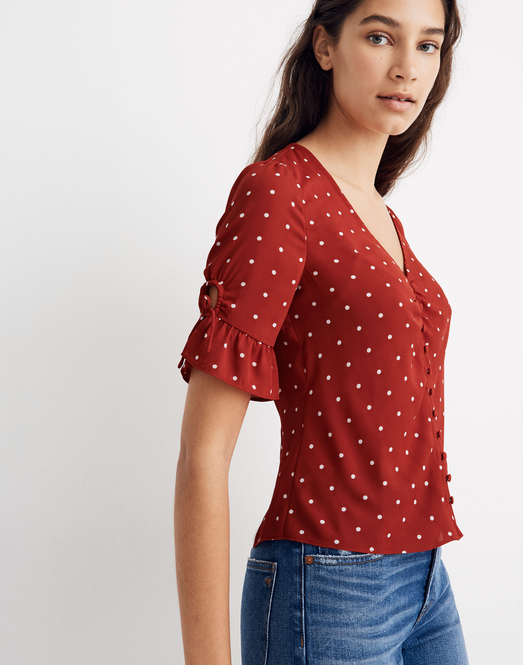 Daylight Tie-Sleeve Top Polka Dot | Madewell