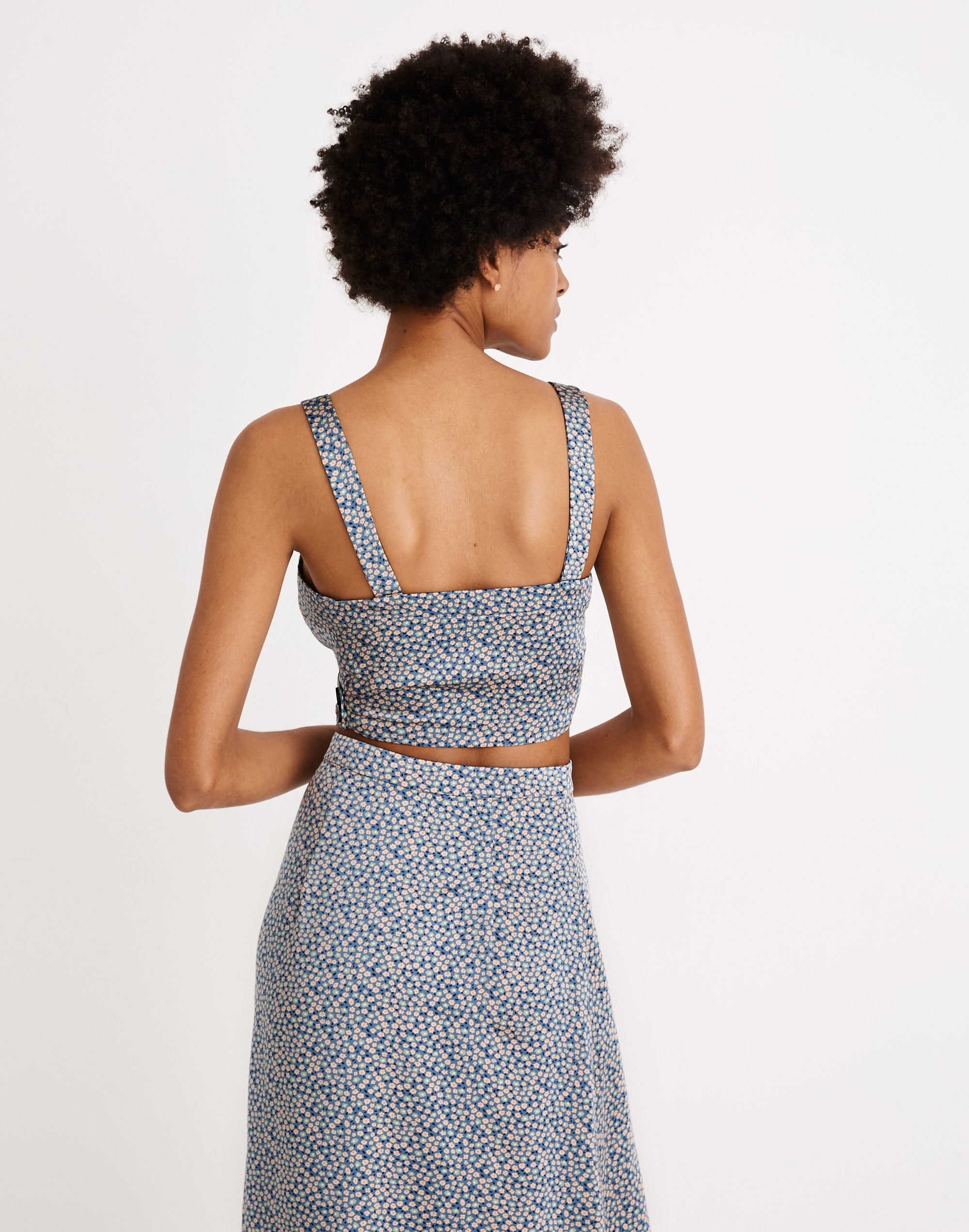 Button-Wrap Crop Tank Bitsy Floral | Madewell