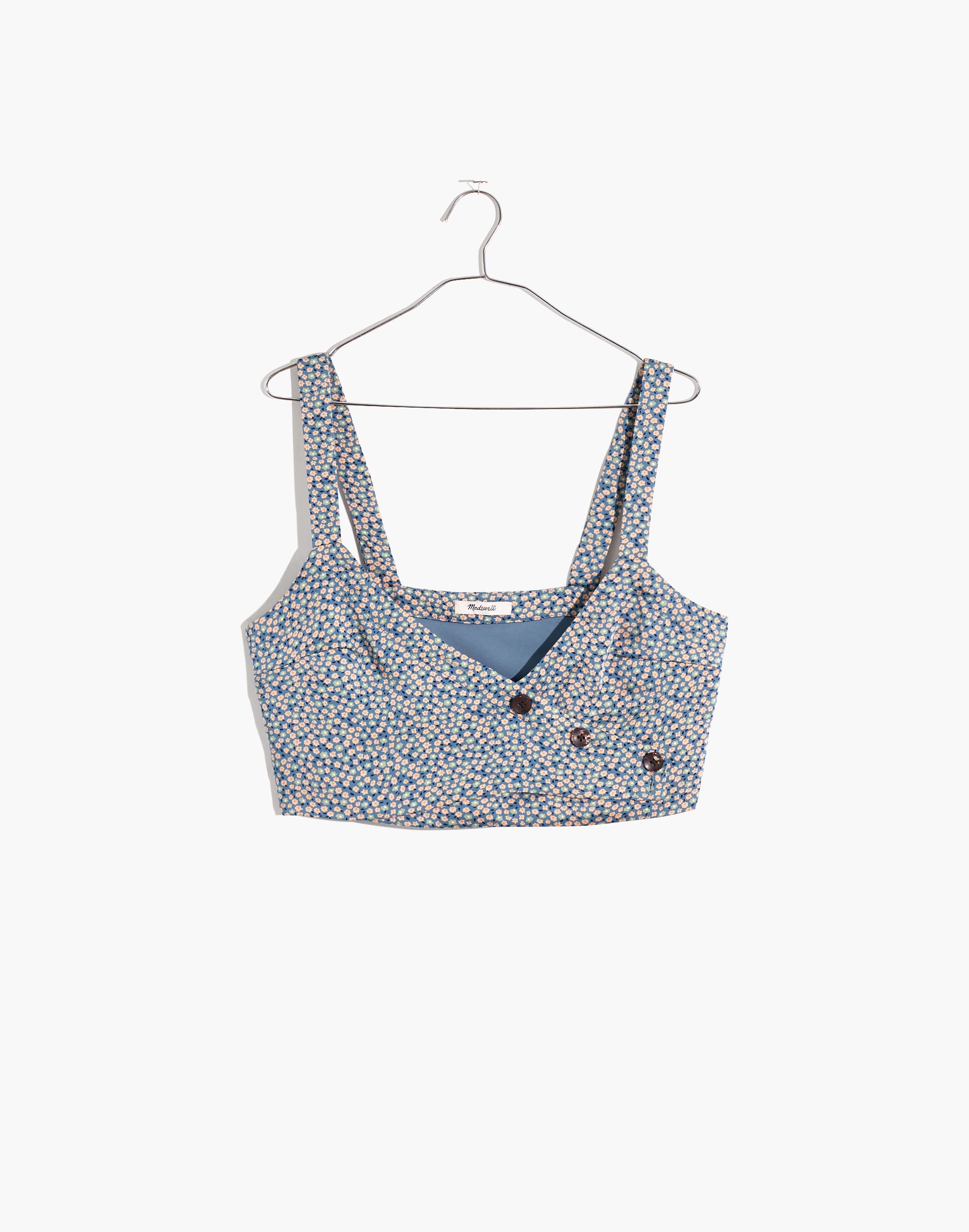 Button-Wrap Crop Tank Bitsy Floral | Madewell