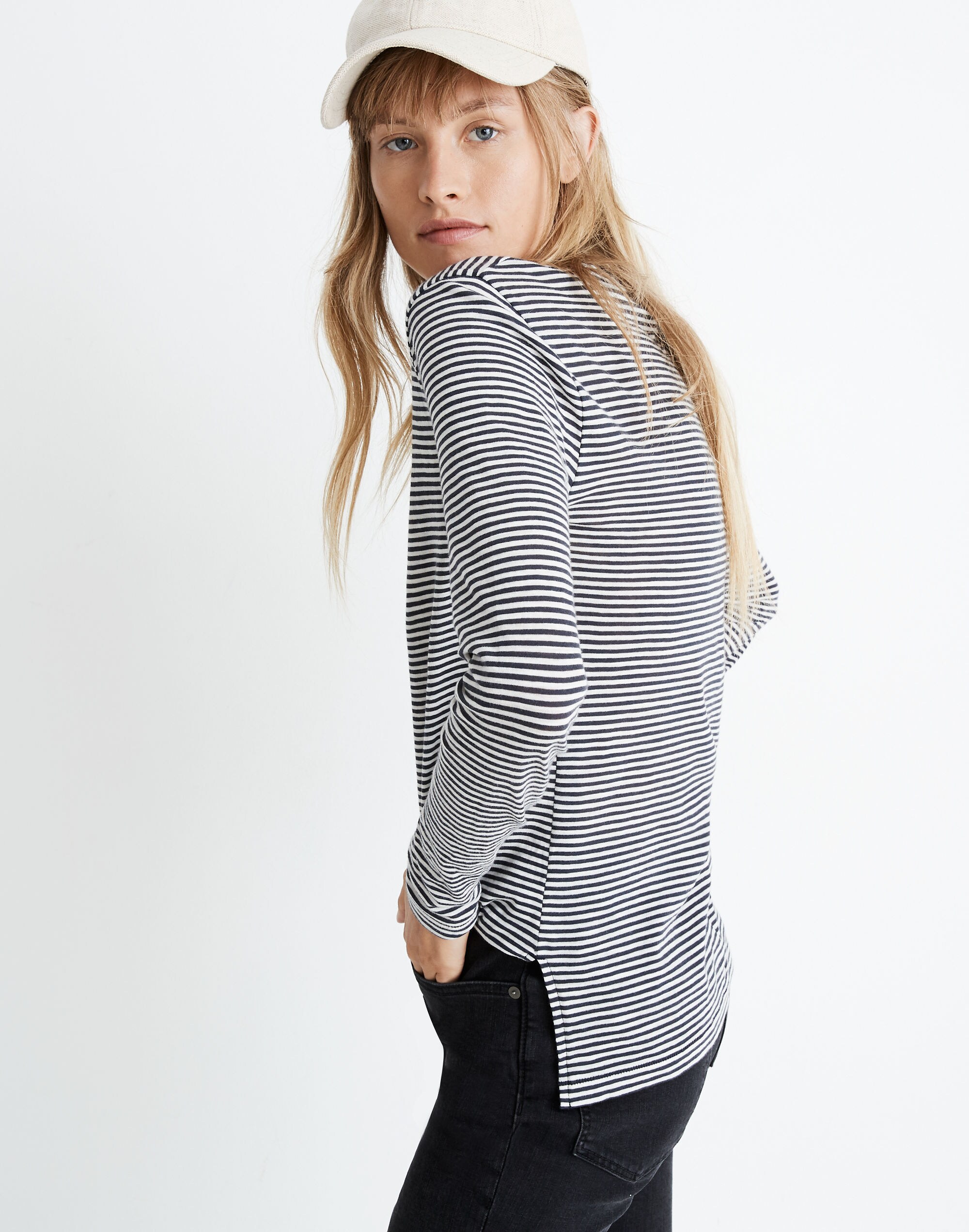 Whisper Cotton Turtleneck in Eastleigh Stripe