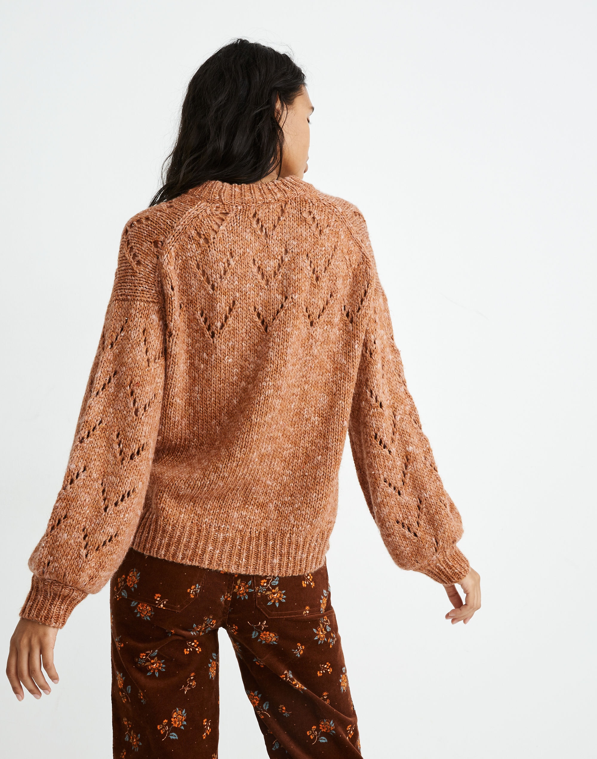 Pointelle Bubble-Sleeve Pullover Sweater | Madewell