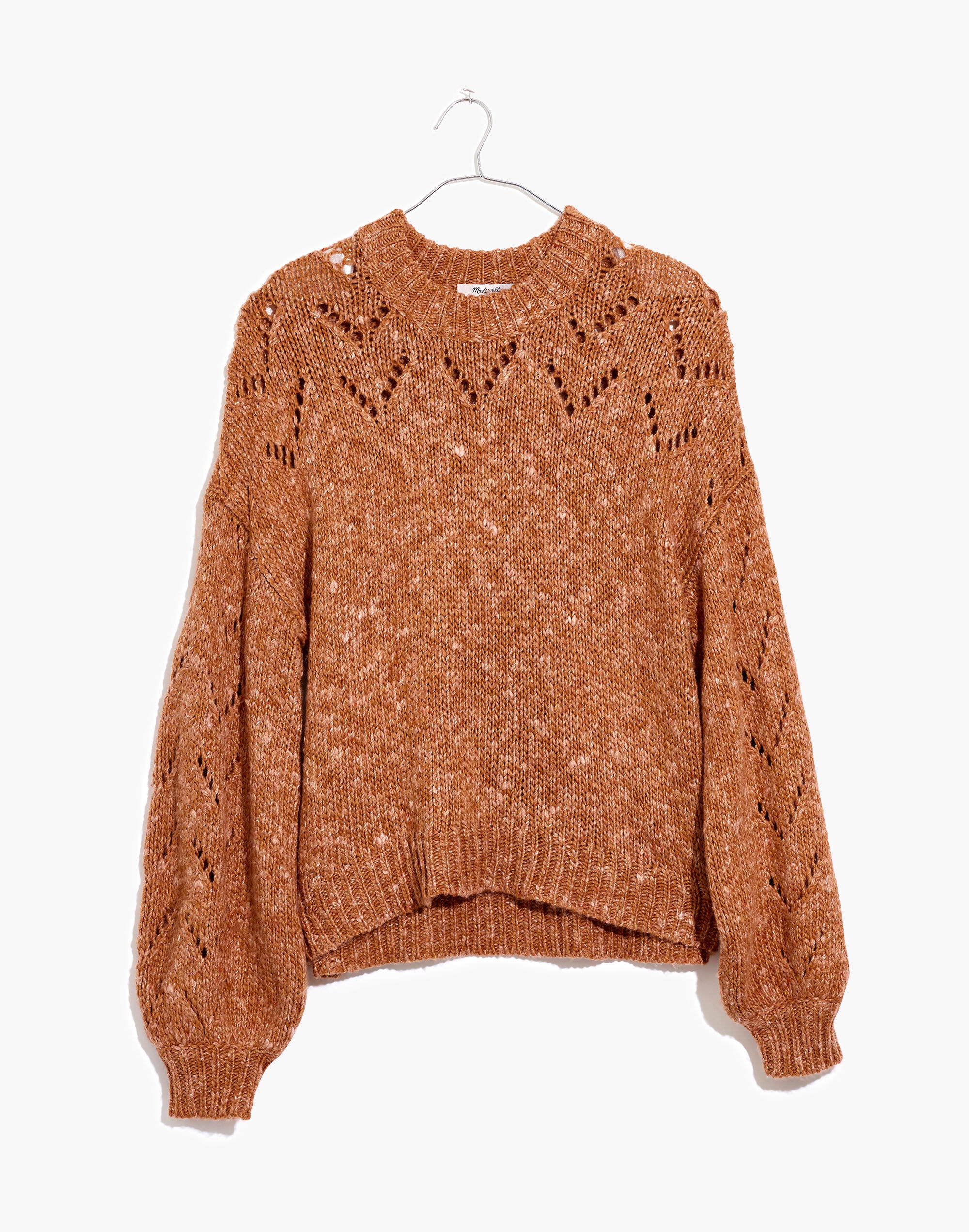 Pointelle Bubble-Sleeve Pullover Sweater | Madewell