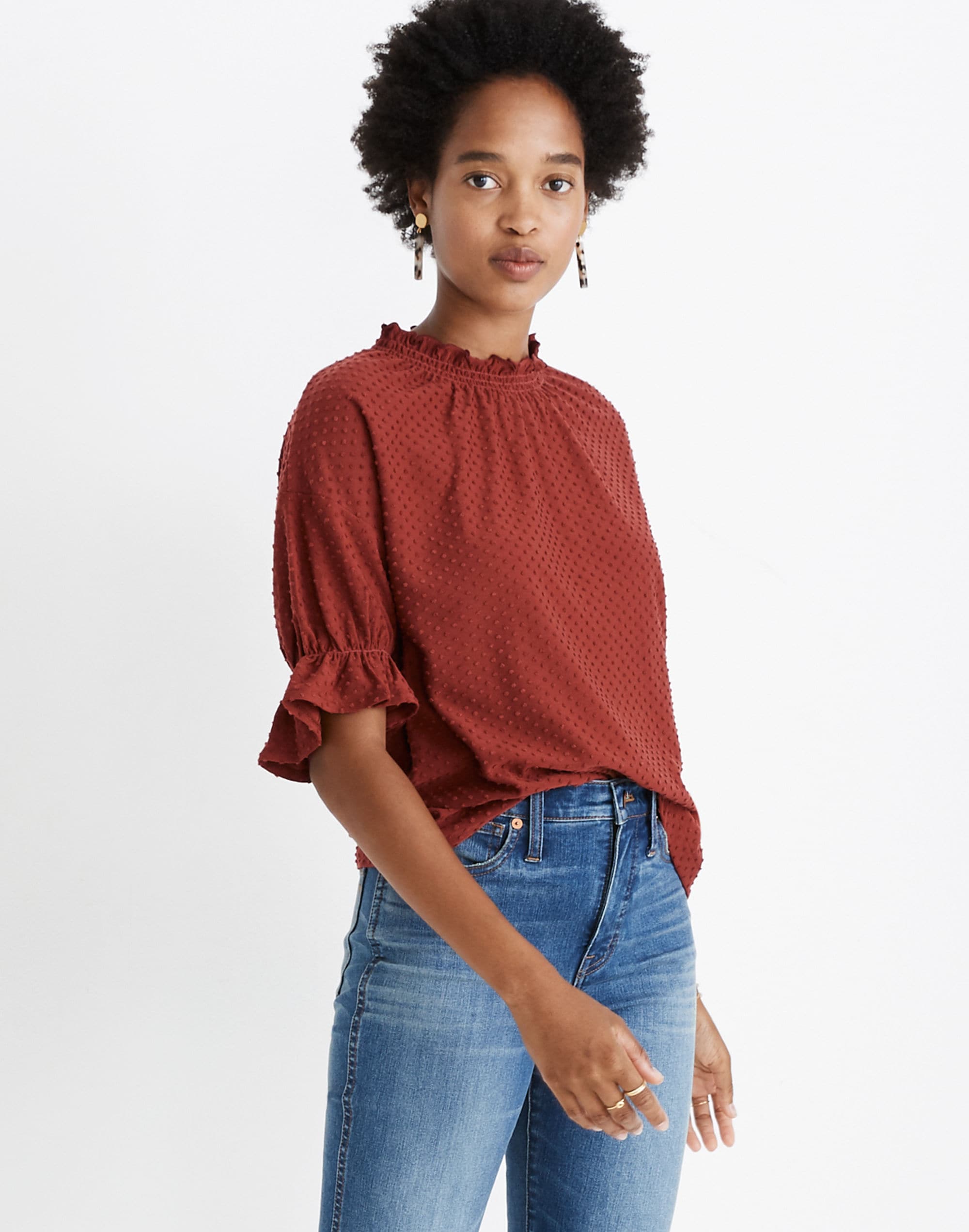 Clipdot Ruffle Top | Madewell