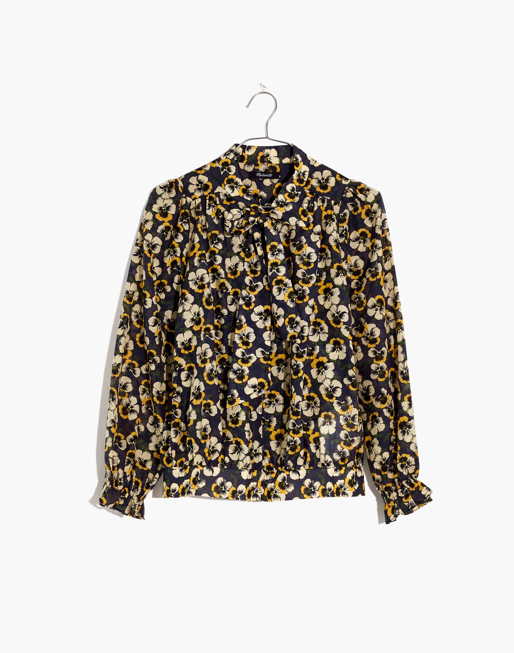 Tie-Neck Top in Viola Floral | Madewell