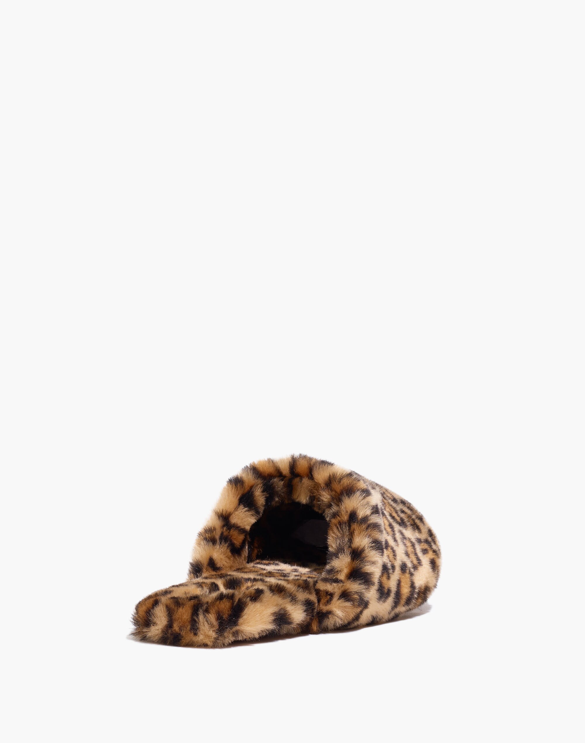 The Scuff Slipper in Leopard Faux Fur