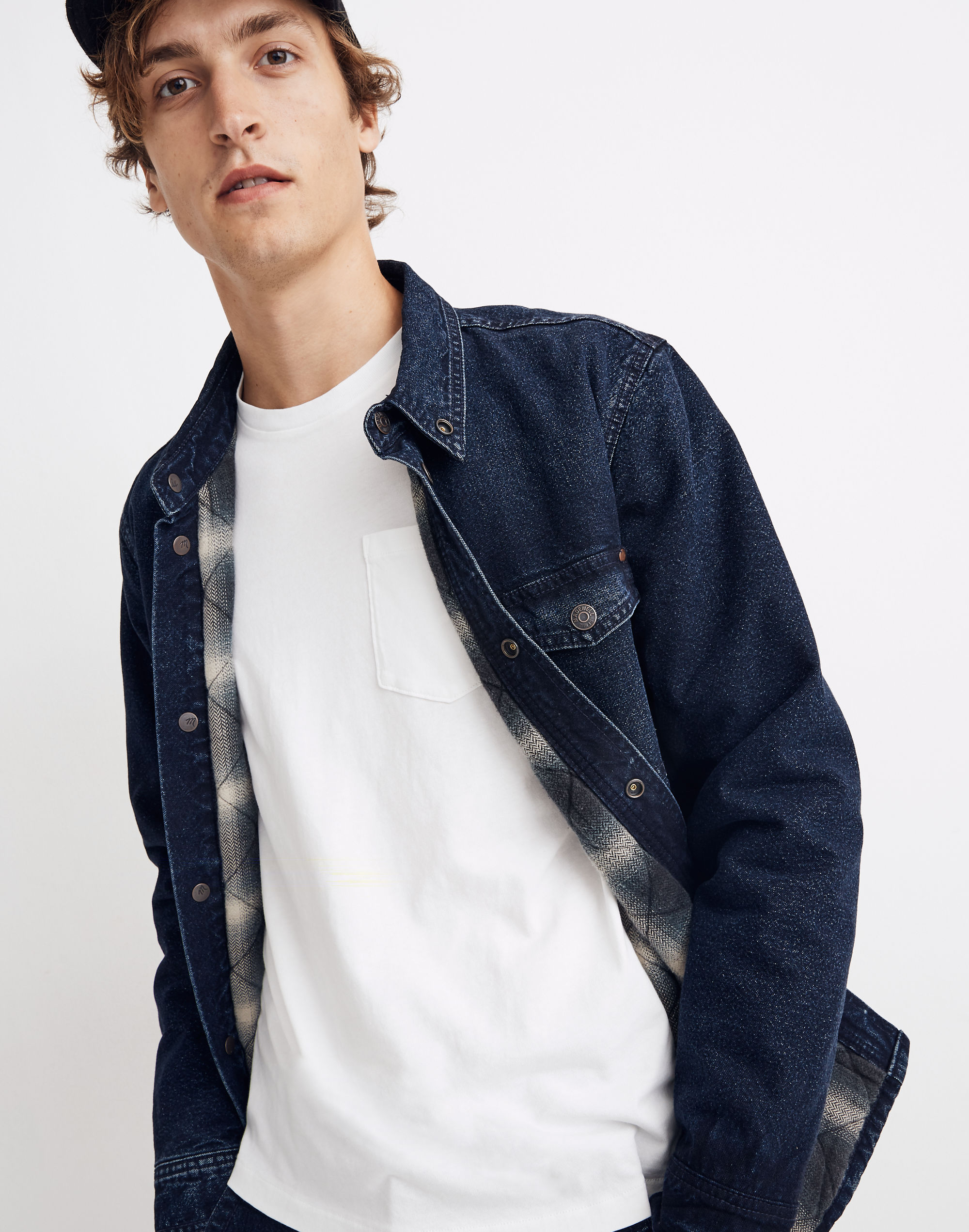 Indigo Flannel-Lined Chore Jacket in Garrison Wash