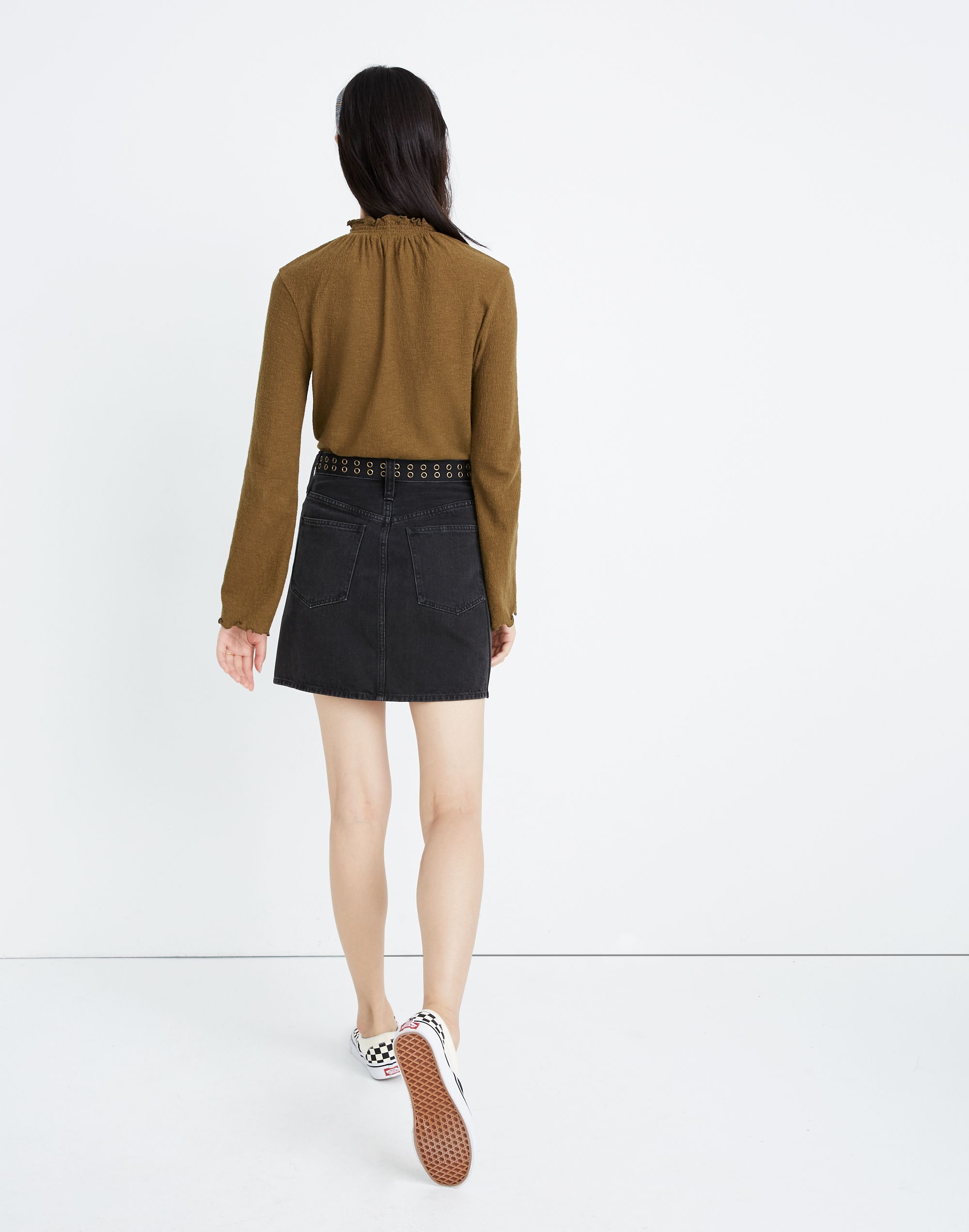 Rigid Denim A-Line Mini Skirt: Grommet Edition | Madewell