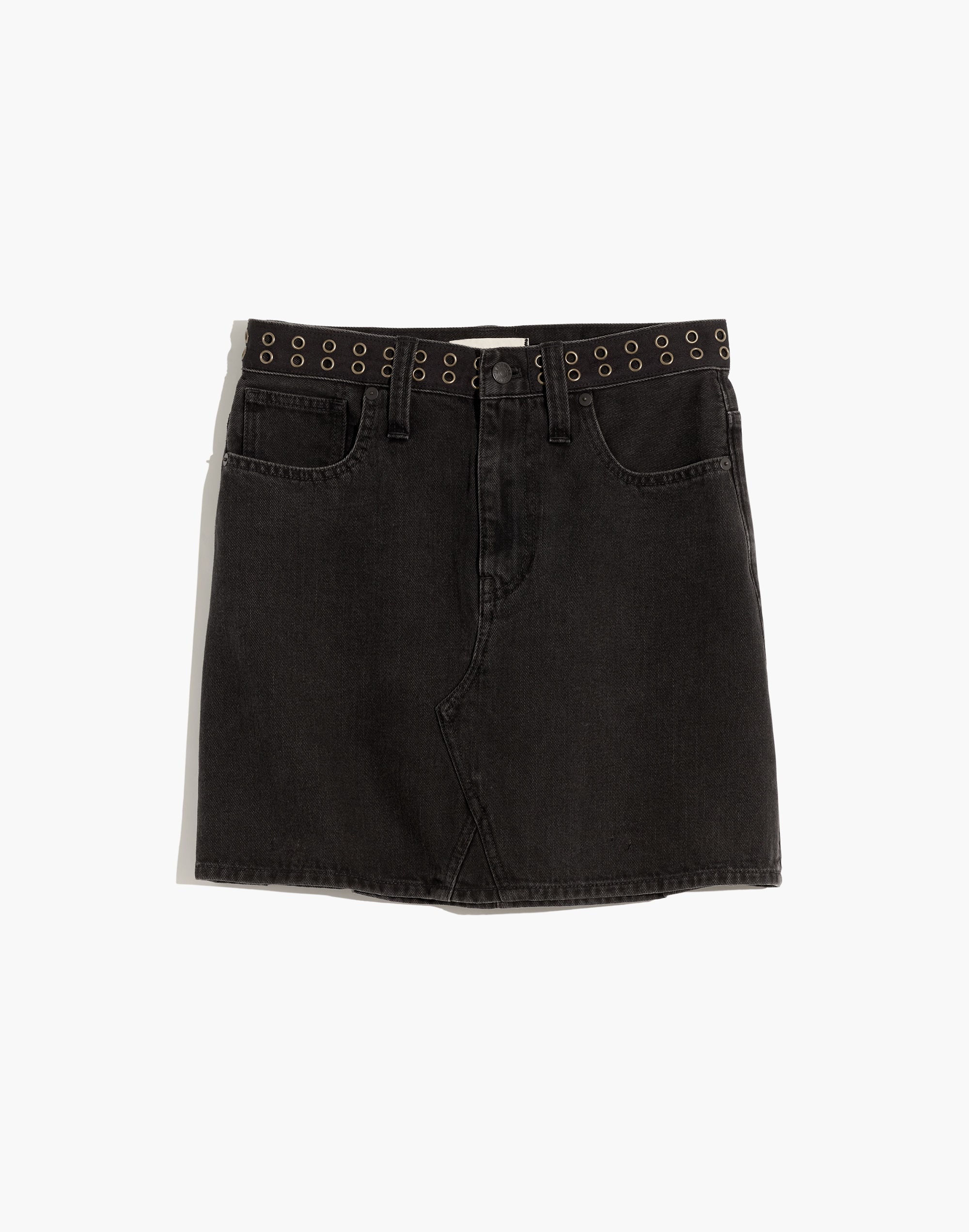 Rigid Denim A-Line Mini Skirt: Grommet Edition | Madewell