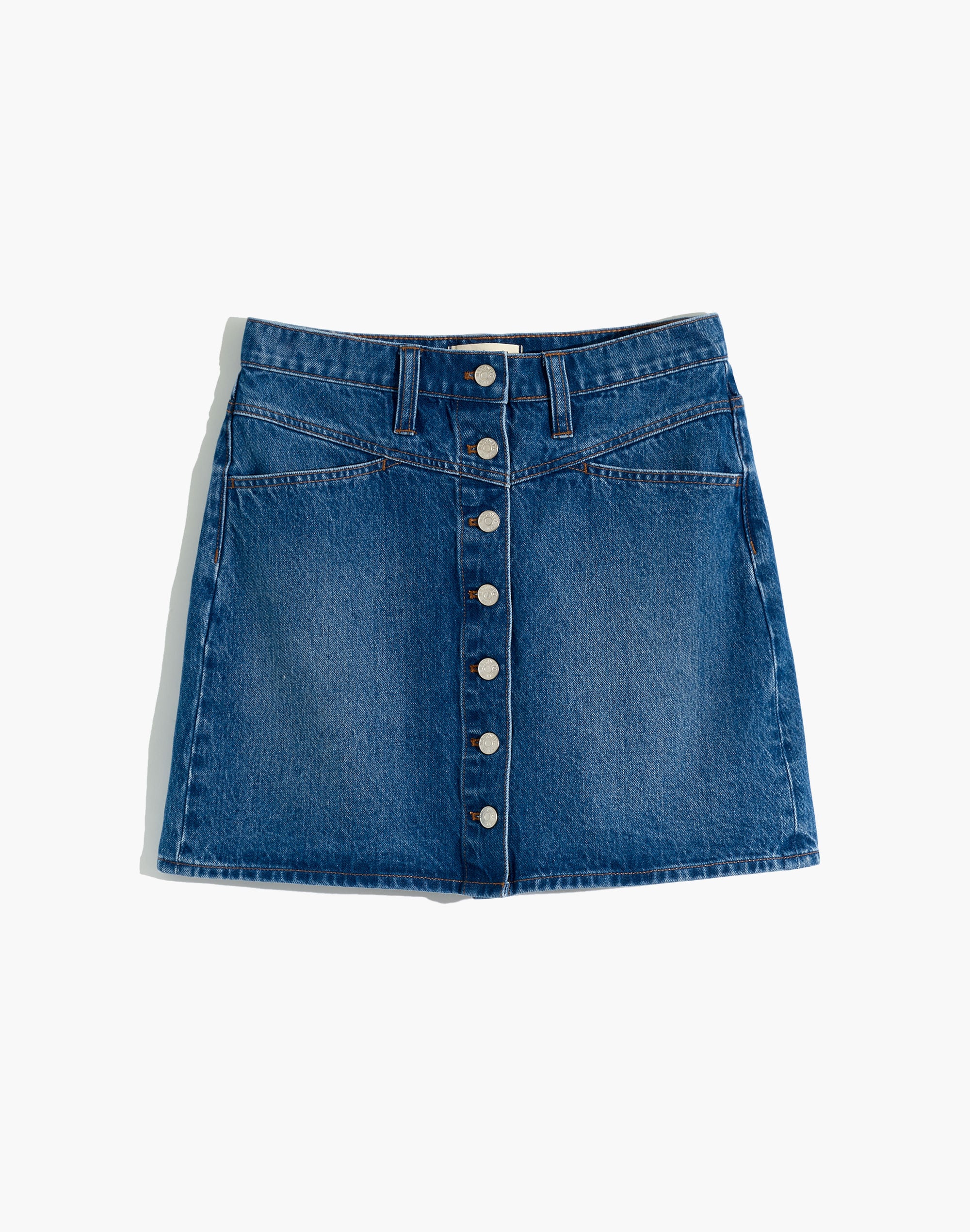 Stretch Denim A-Line Snap Mini Skirt | Madewell