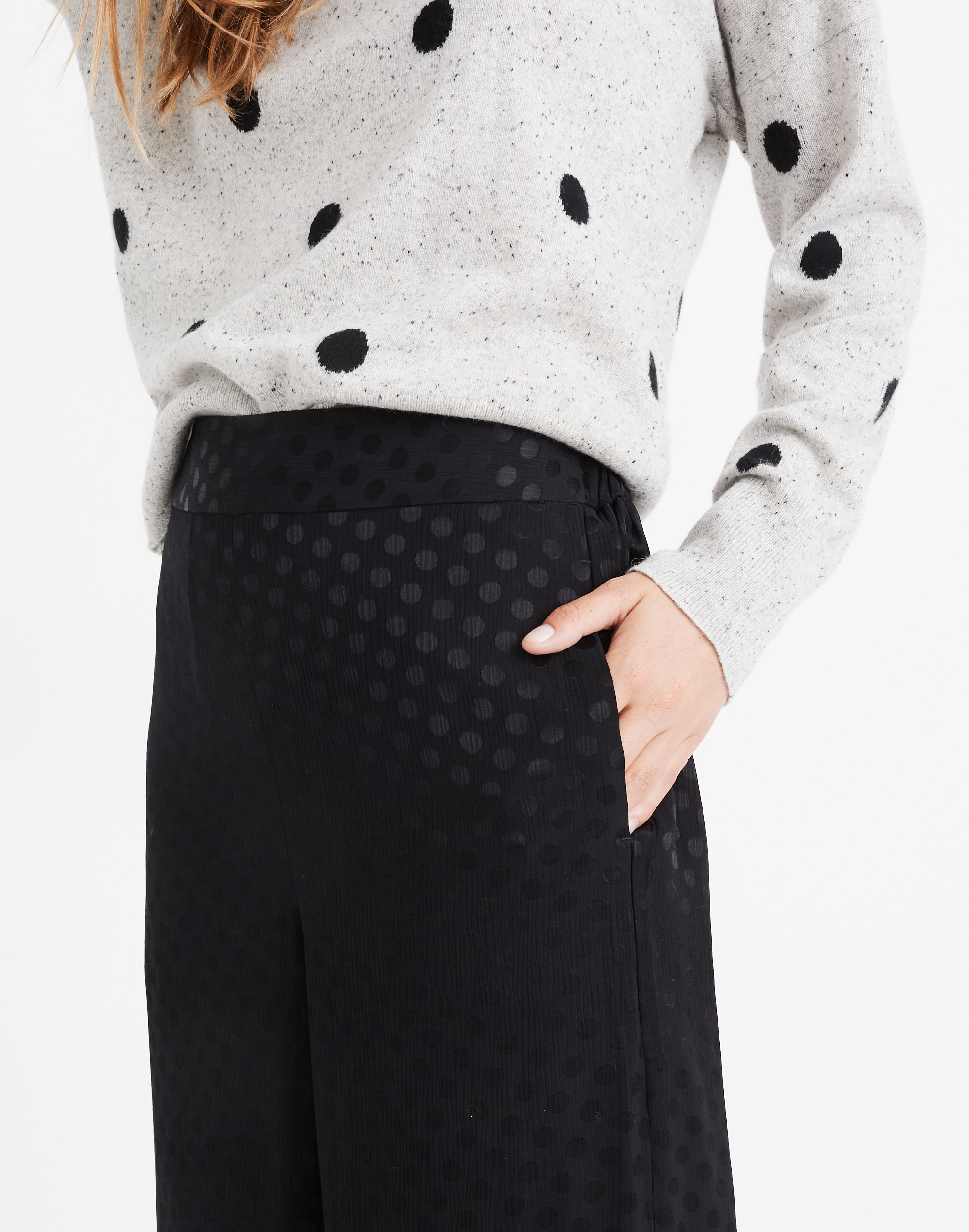 Drapey Jacquard Huston Pull-On Crop Pants | Madewell