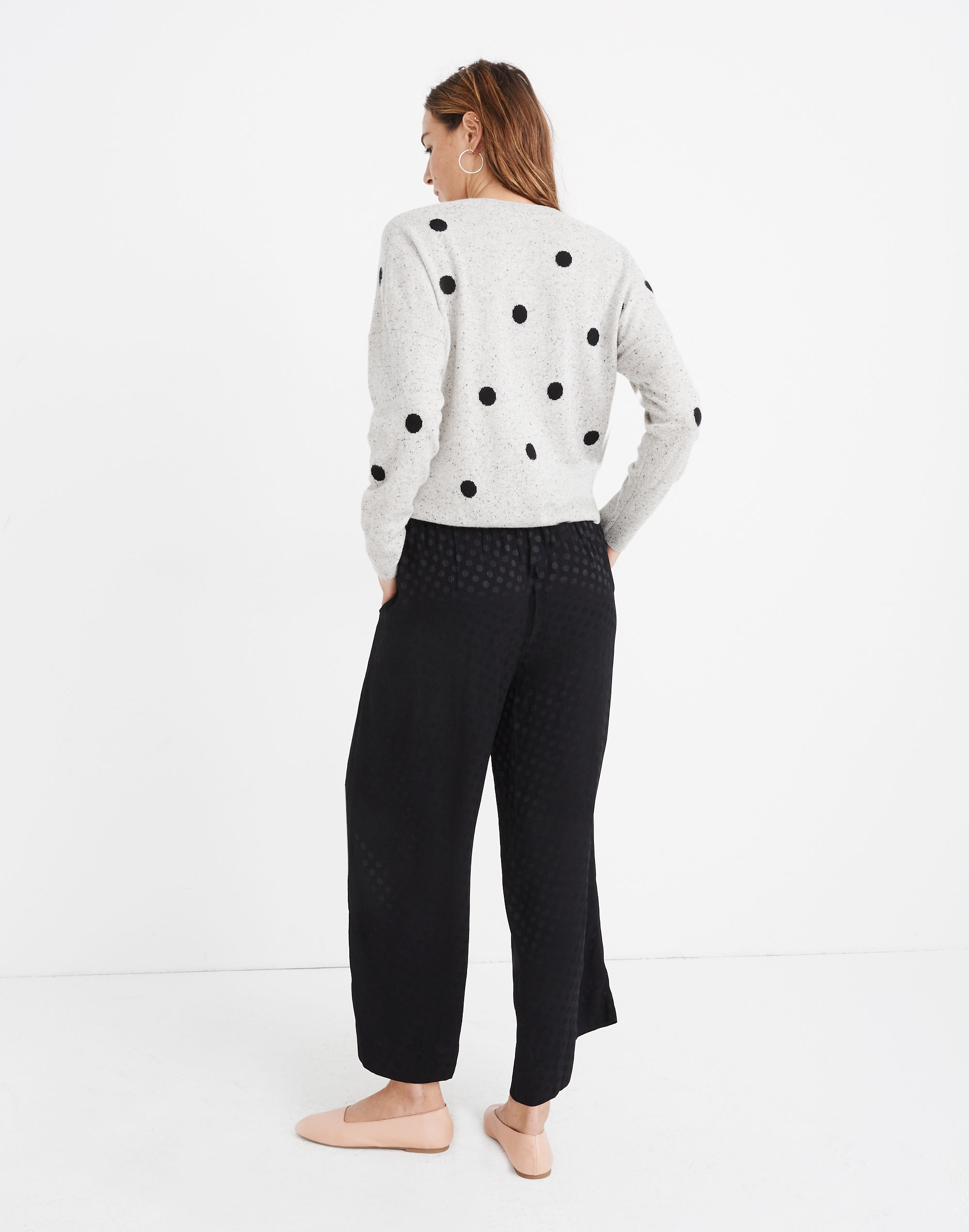 Drapey Jacquard Huston Pull-On Crop Pants | Madewell