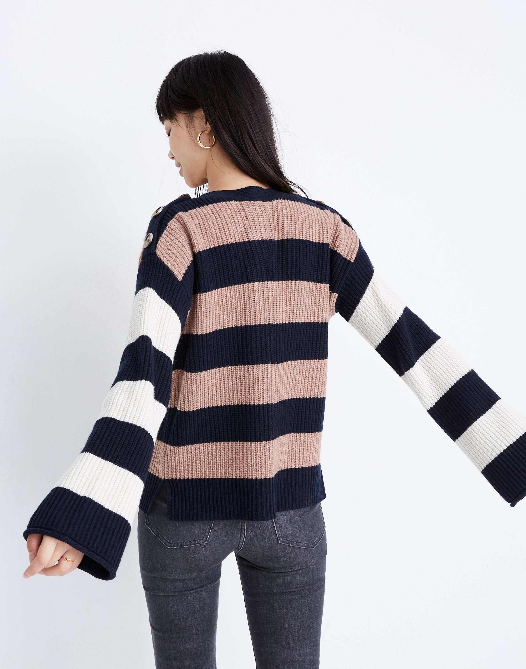 Calloway Boatneck Pullover Sweater in Stripe Mix | Madewell