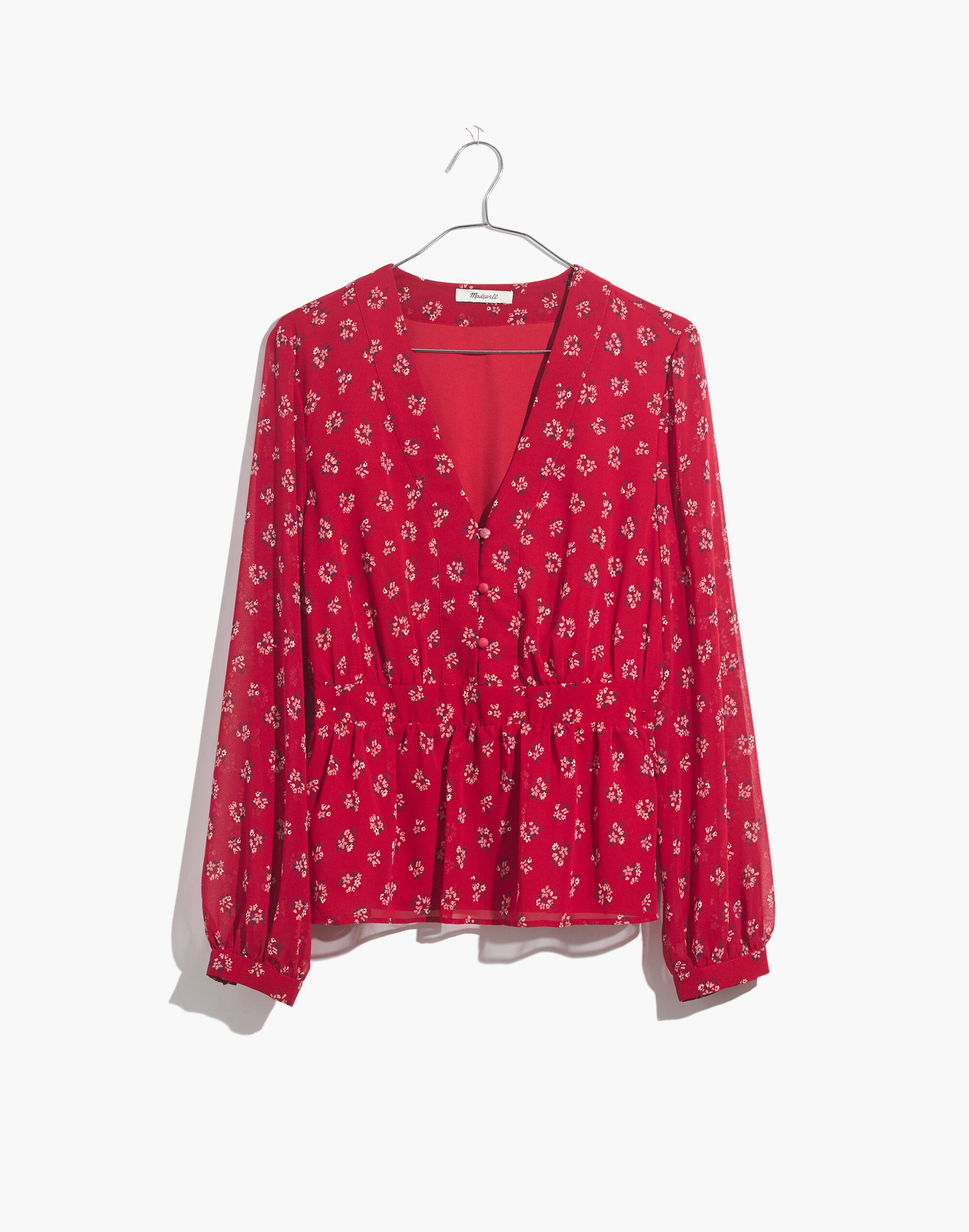 madewell red blouse