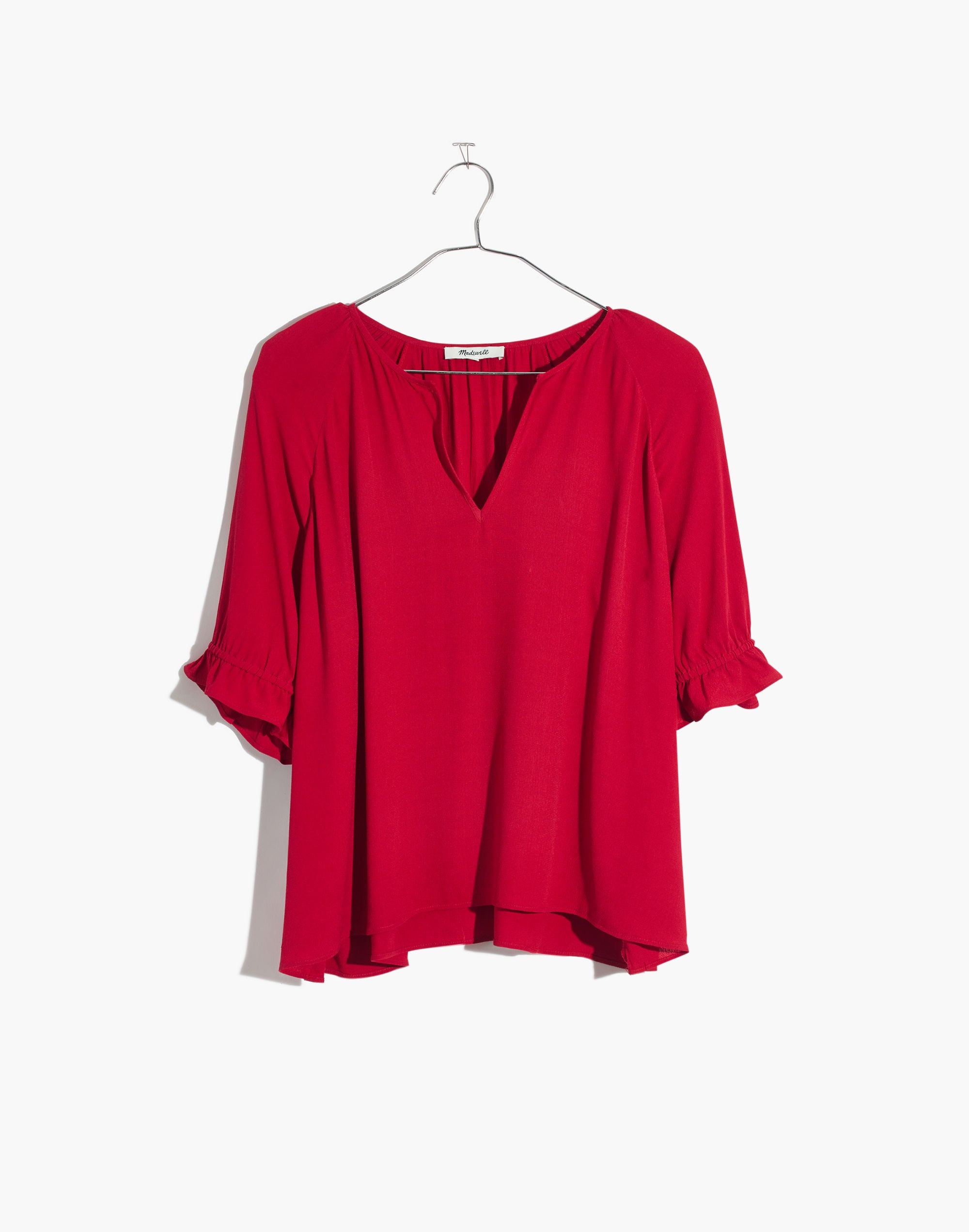 Notched Ruffle-Cuff Top | Madewell