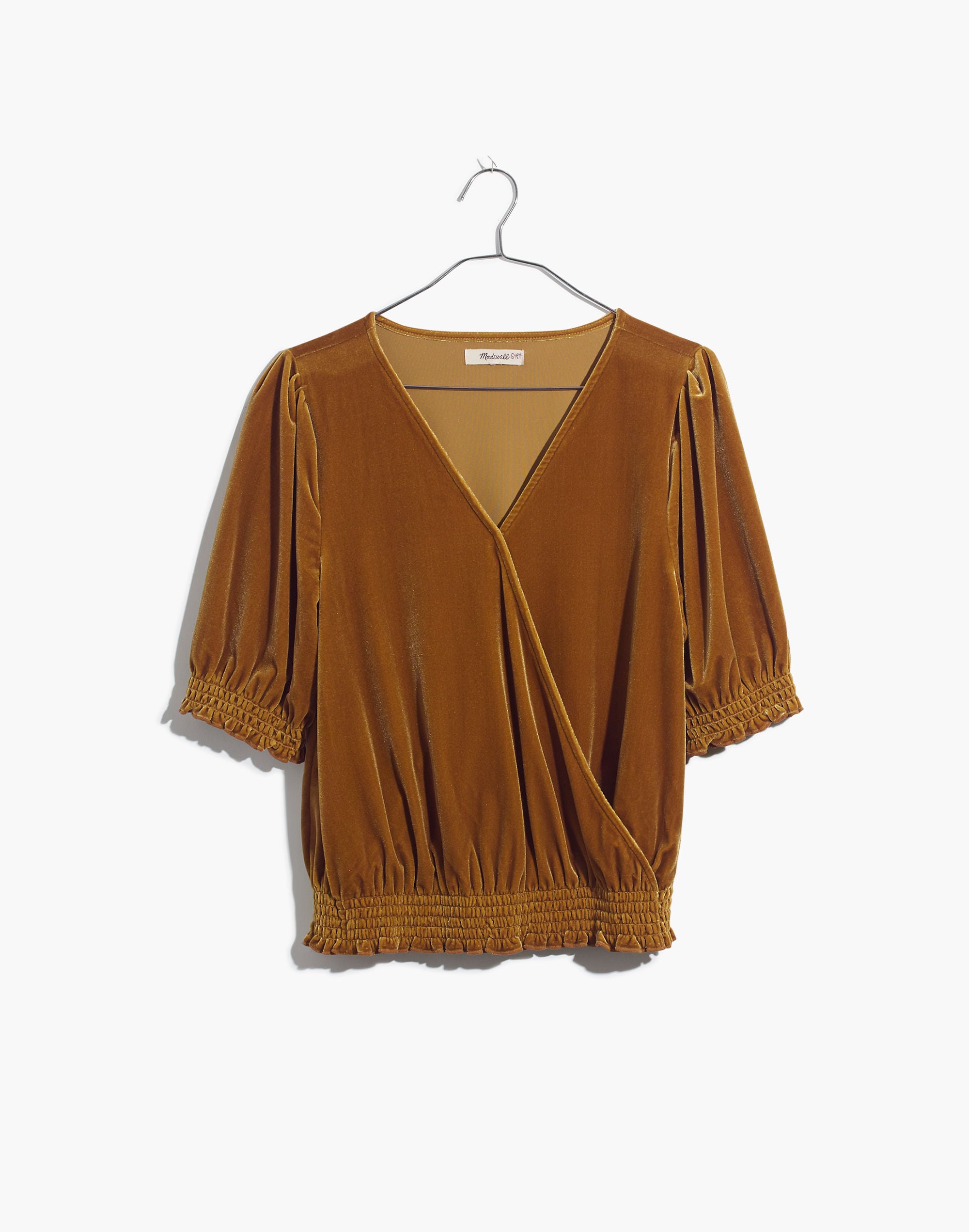 Velvet Smocked Crossover Top | Madewell