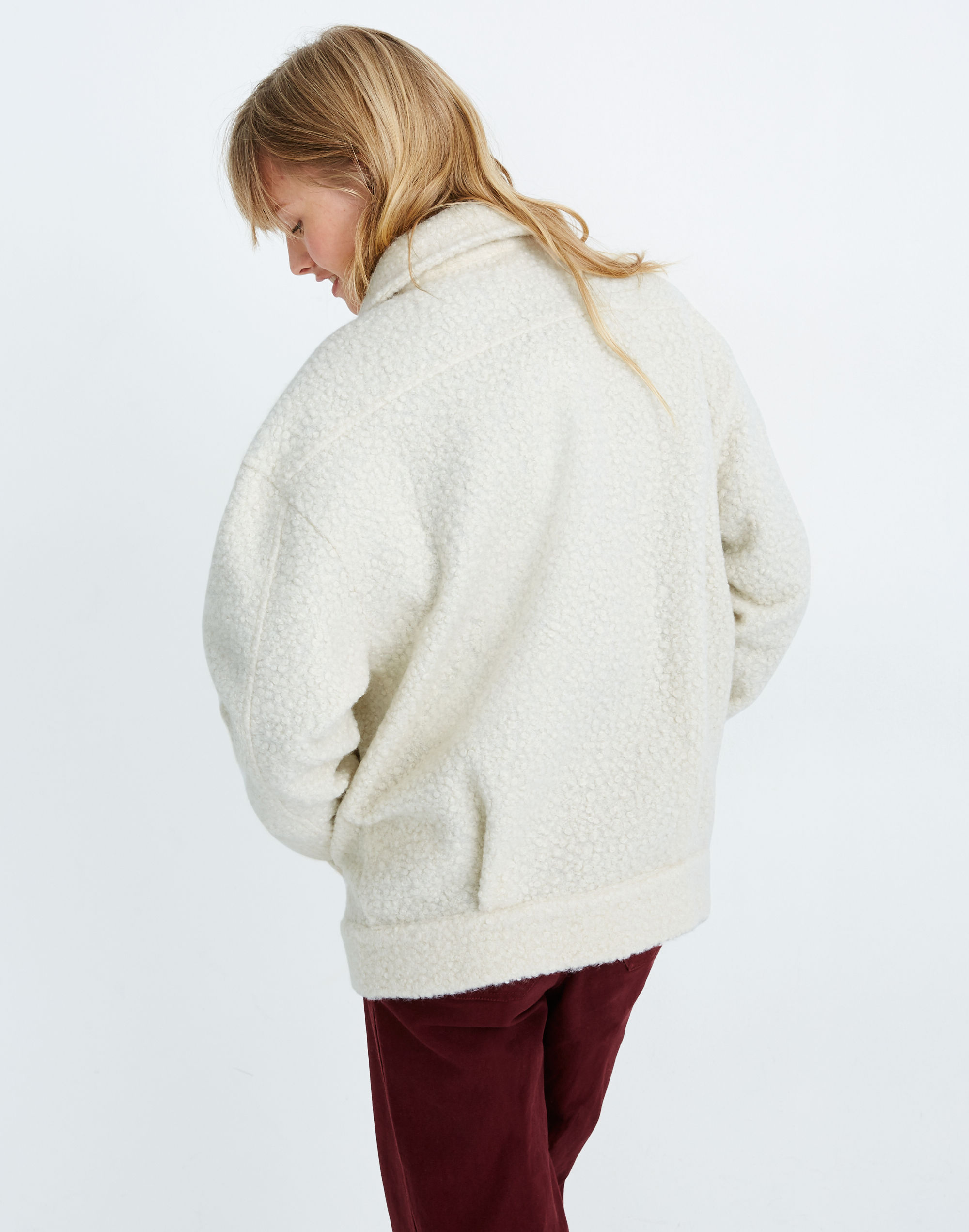 Boucle Bomber in Salt and Pepper