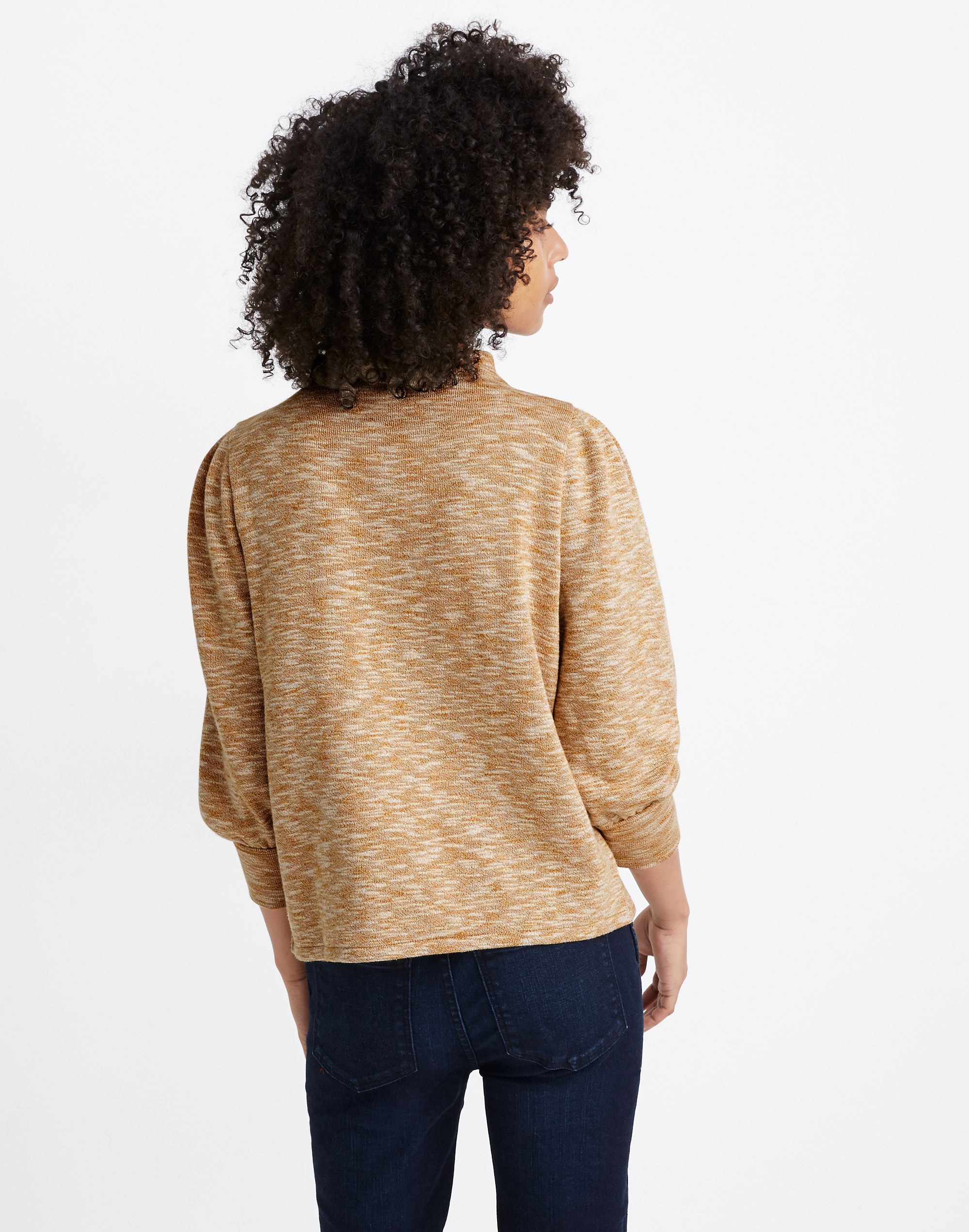 Gathered-Sleeve Mockneck Top | Madewell