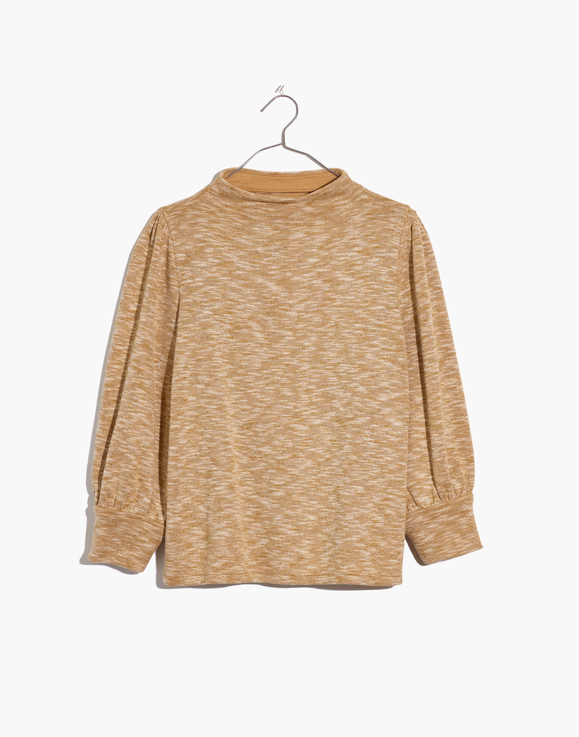 Gathered-Sleeve Mockneck Top | Madewell