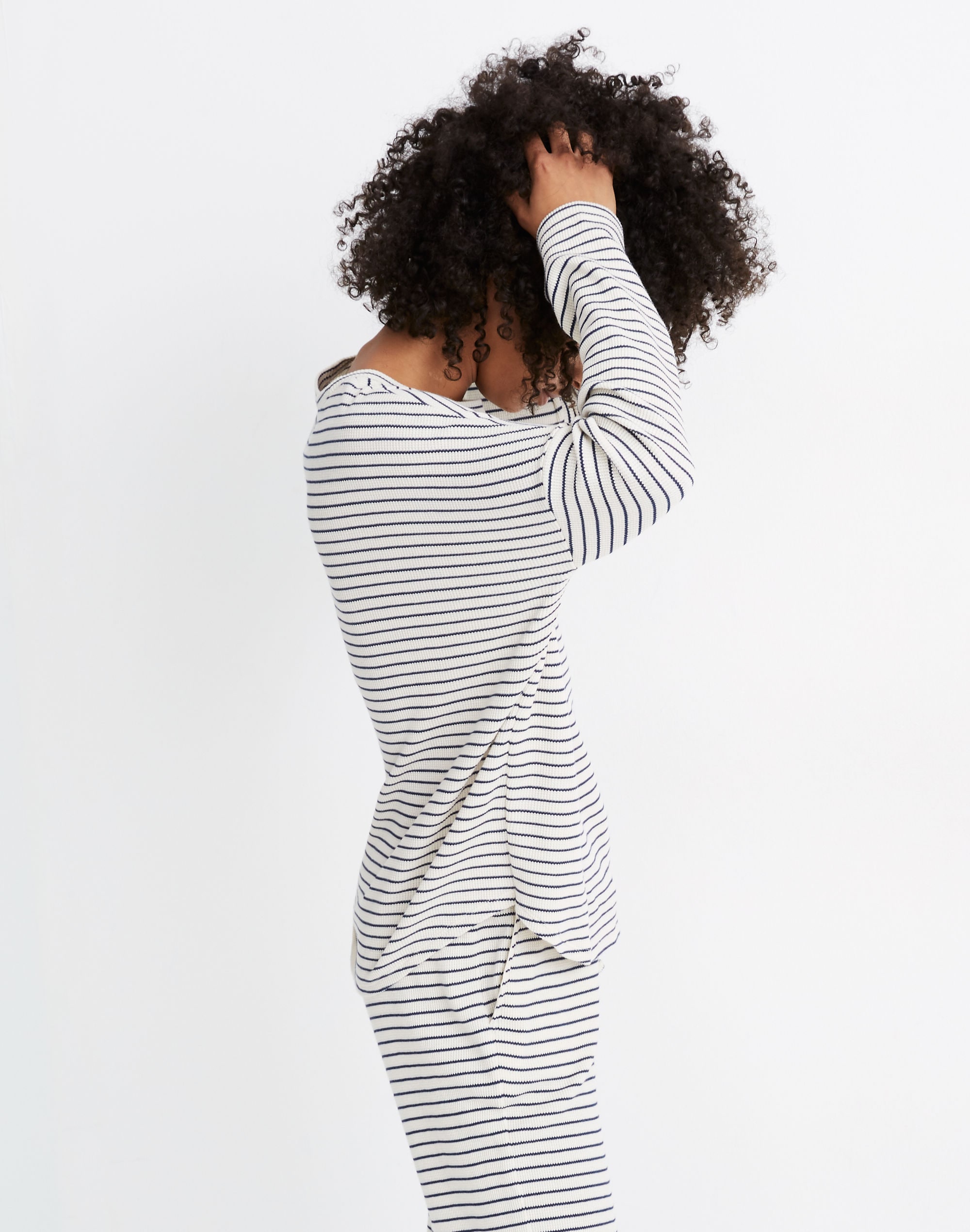 Waffle Knit Pajama Top in Stripe | Madewell