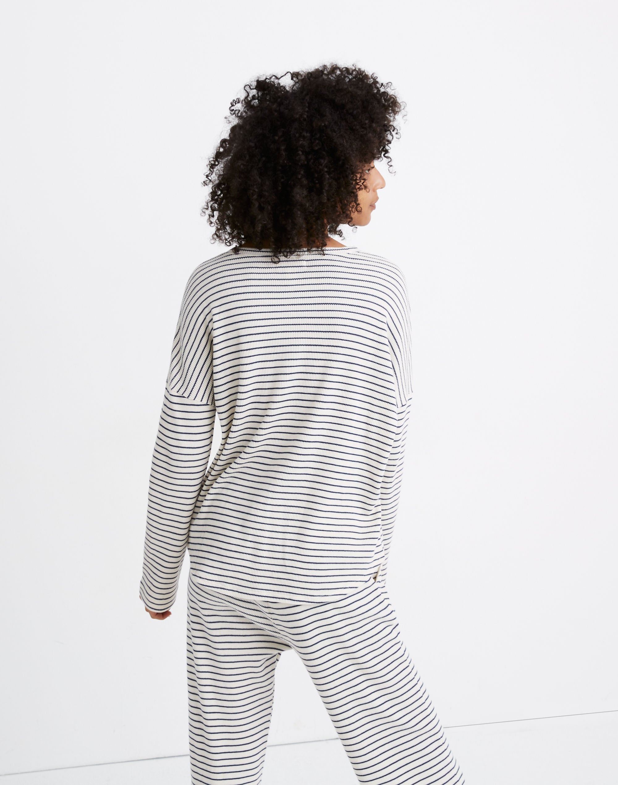 Waffle Knit Pajama Top in Stripe | Madewell