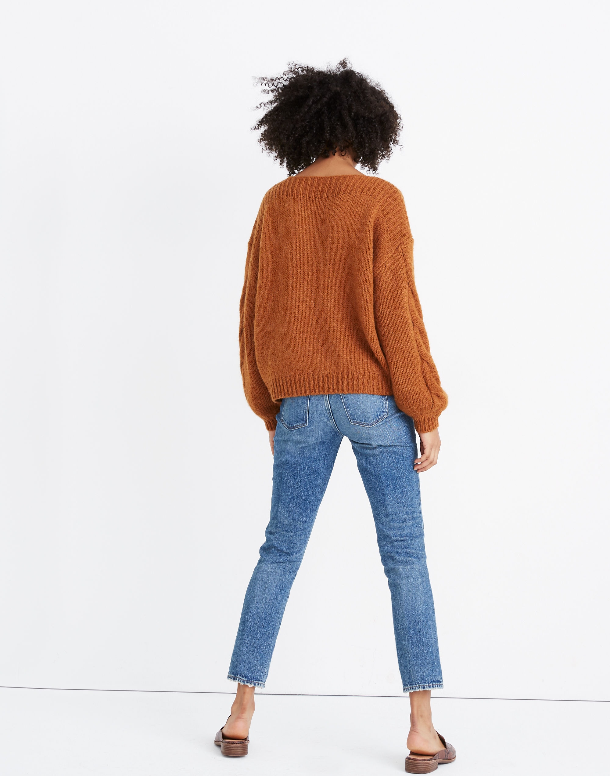 Cable-Sleeve Boatneck Sweater | Madewell