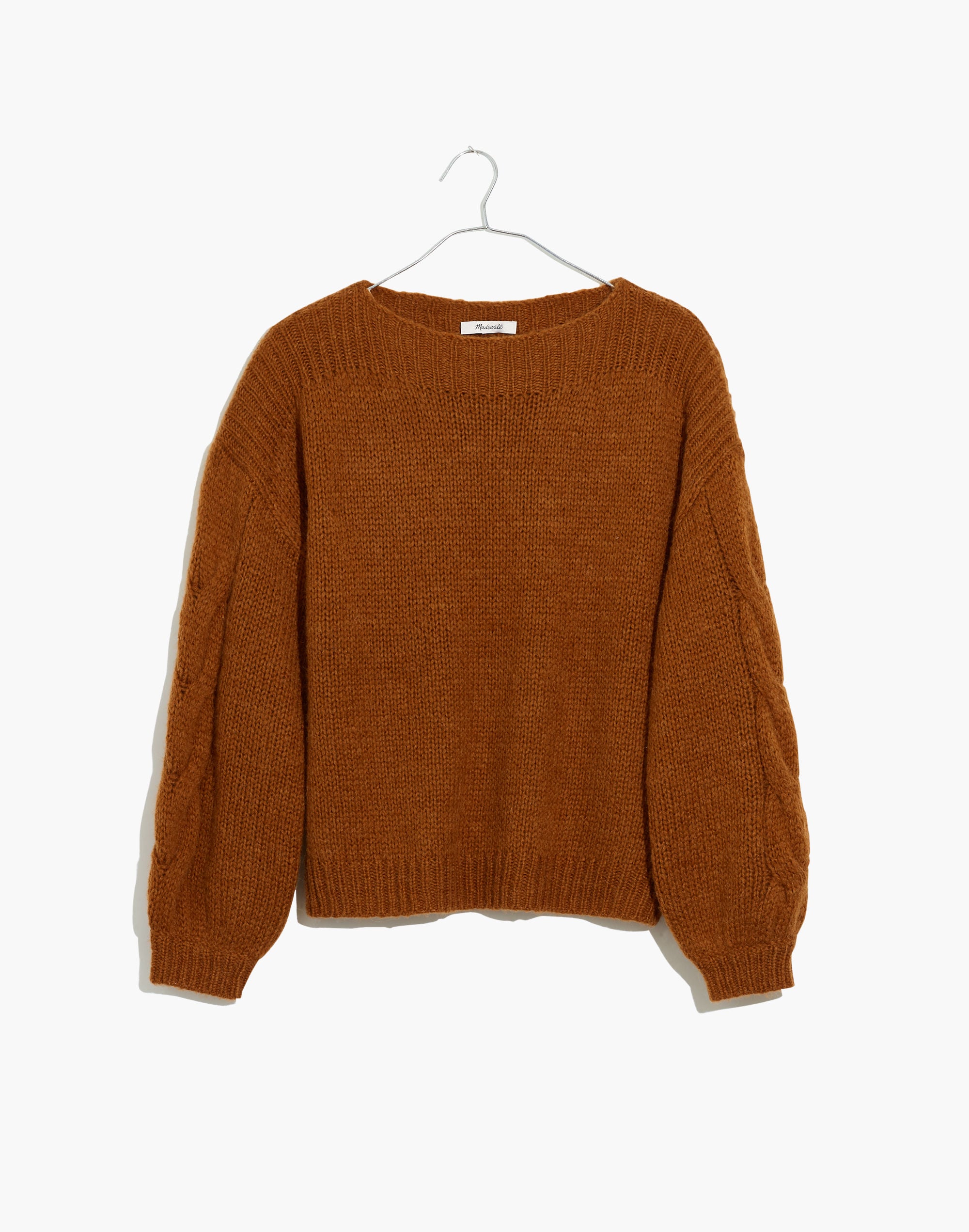 Cable-Sleeve Boatneck Sweater | Madewell