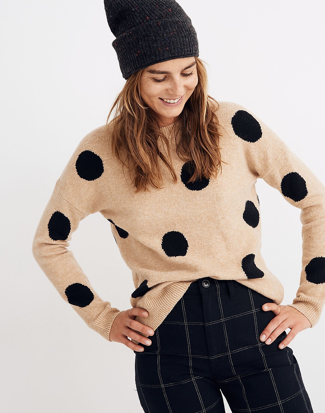 Women's Dot Graystone Pullover Sweater in Coziest Yarn