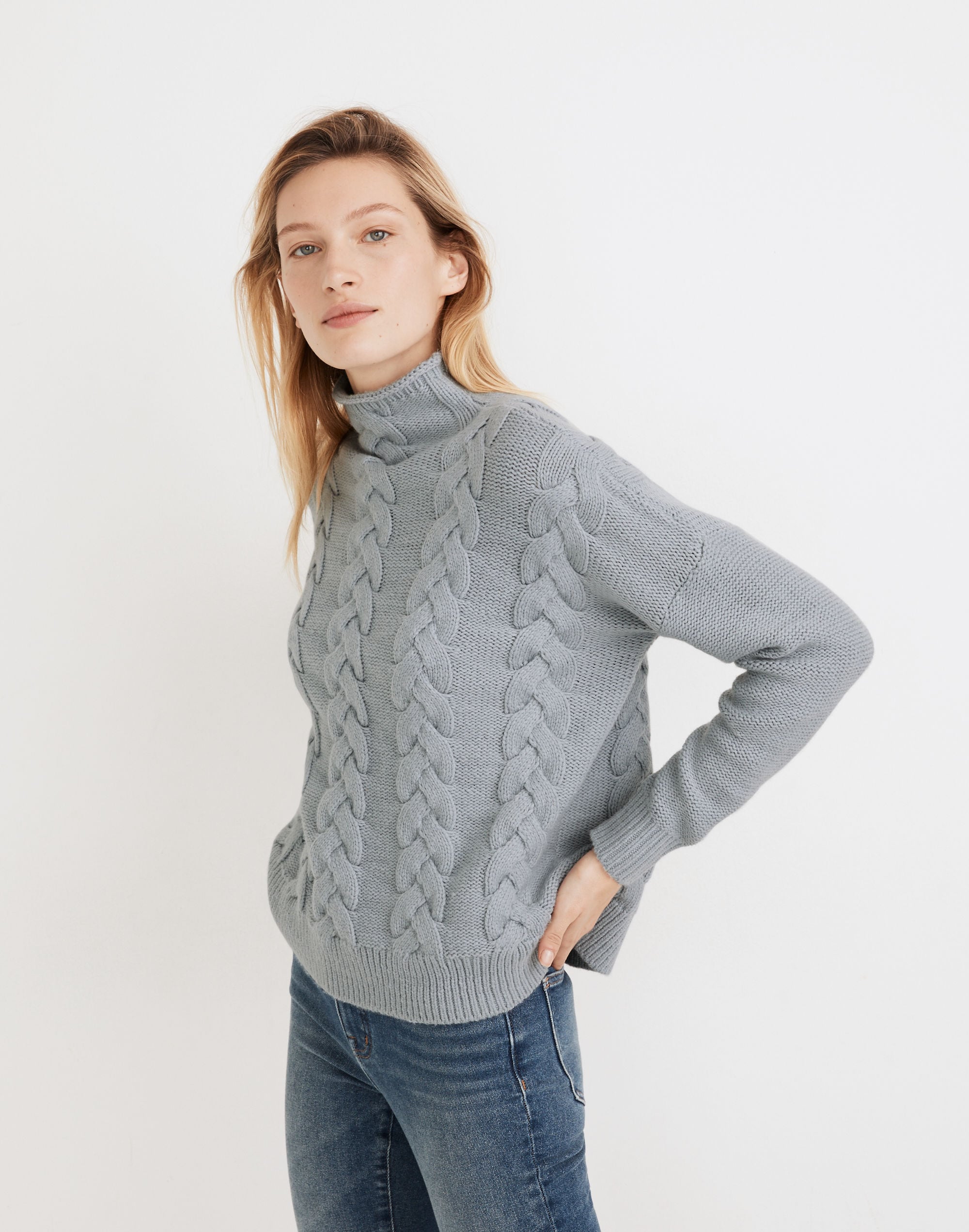 Grenville Cableknit Mockneck Sweater