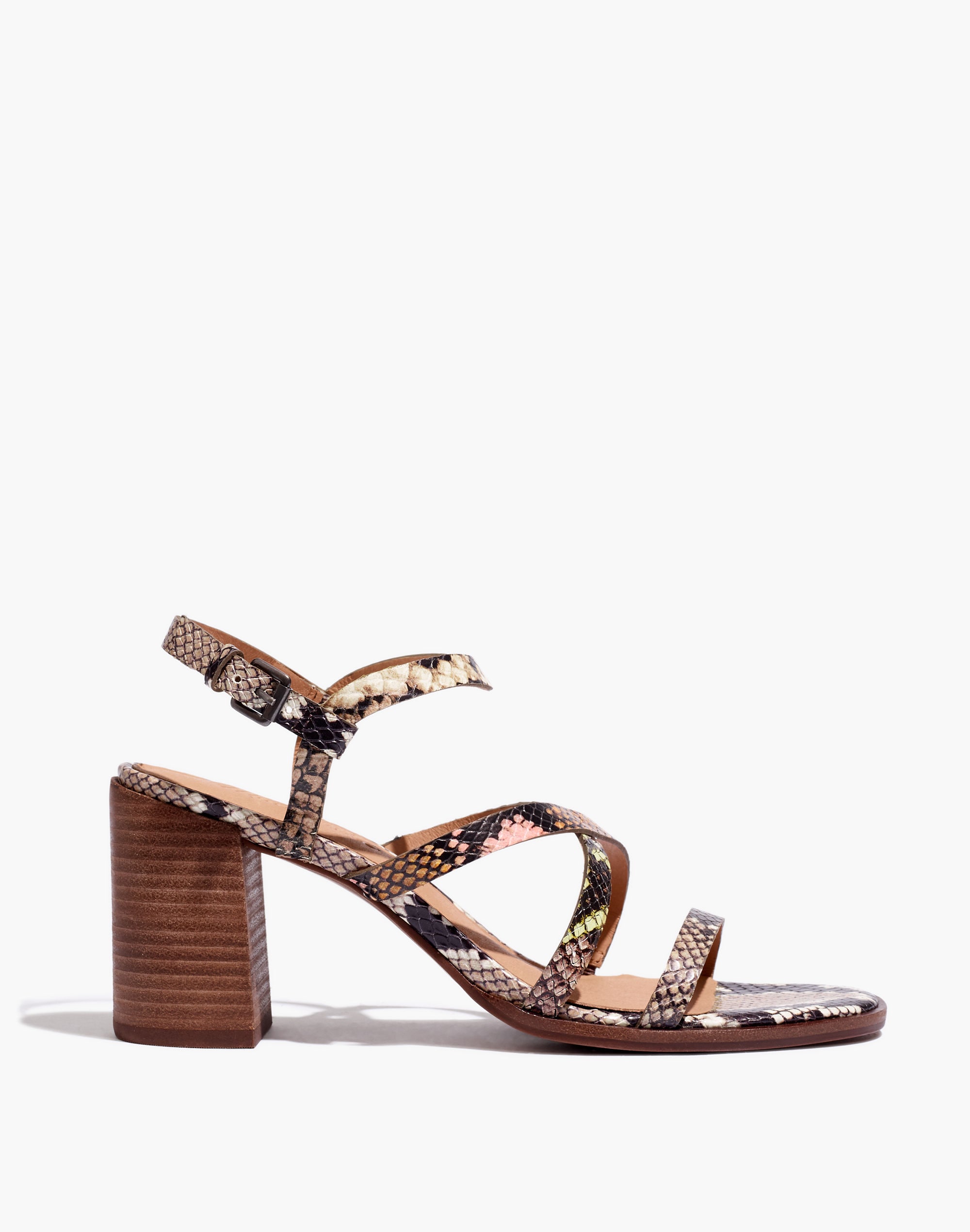 The Edie Sandal in Snake Embossed Leather | Madewell