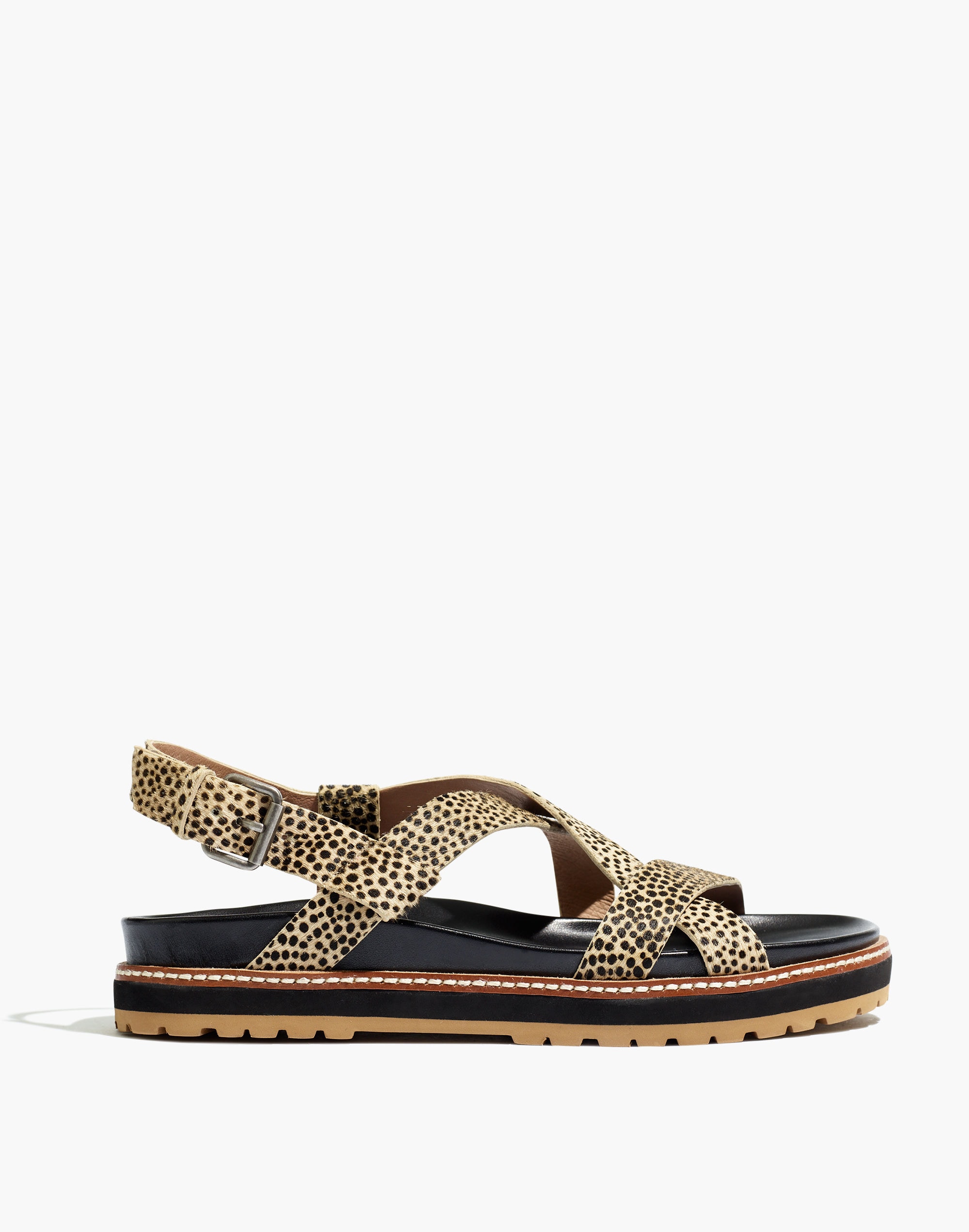 The Aubrey Sandal in Spotted Calf Hair | Madewell