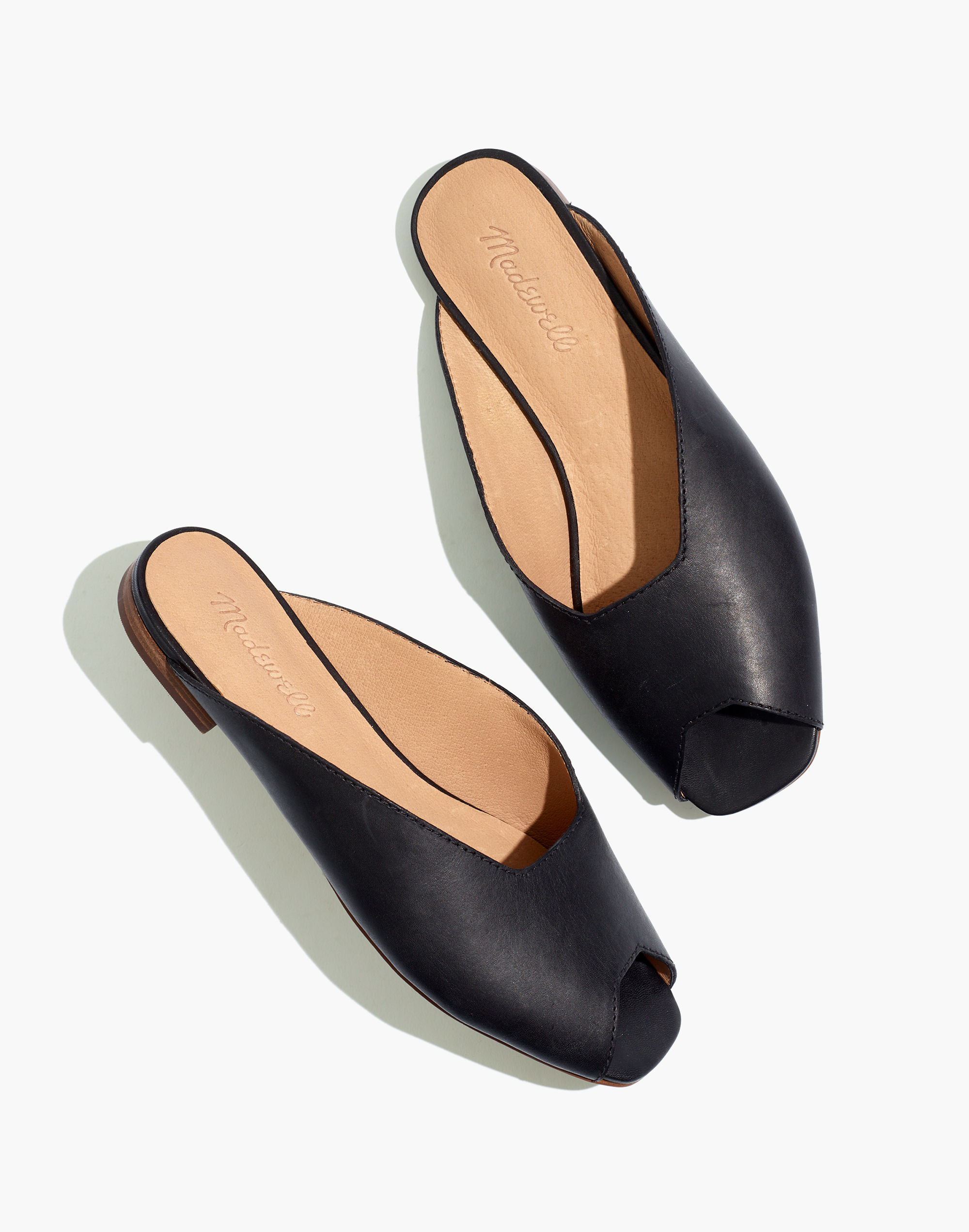 The Erica Peep-Toe Mule Leather | Madewell