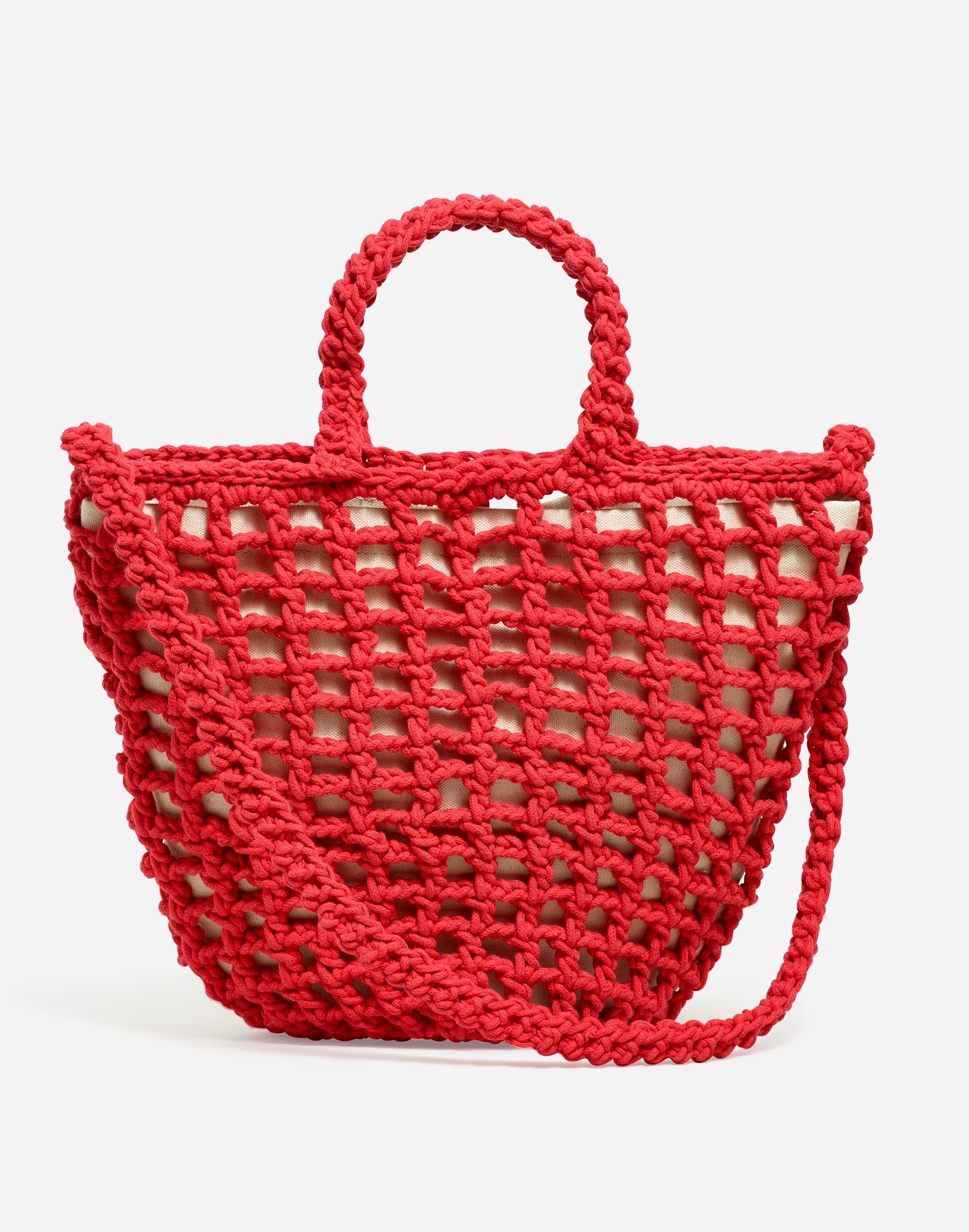 Mw The Crocheted Shoulder Bag In Bright Poppy