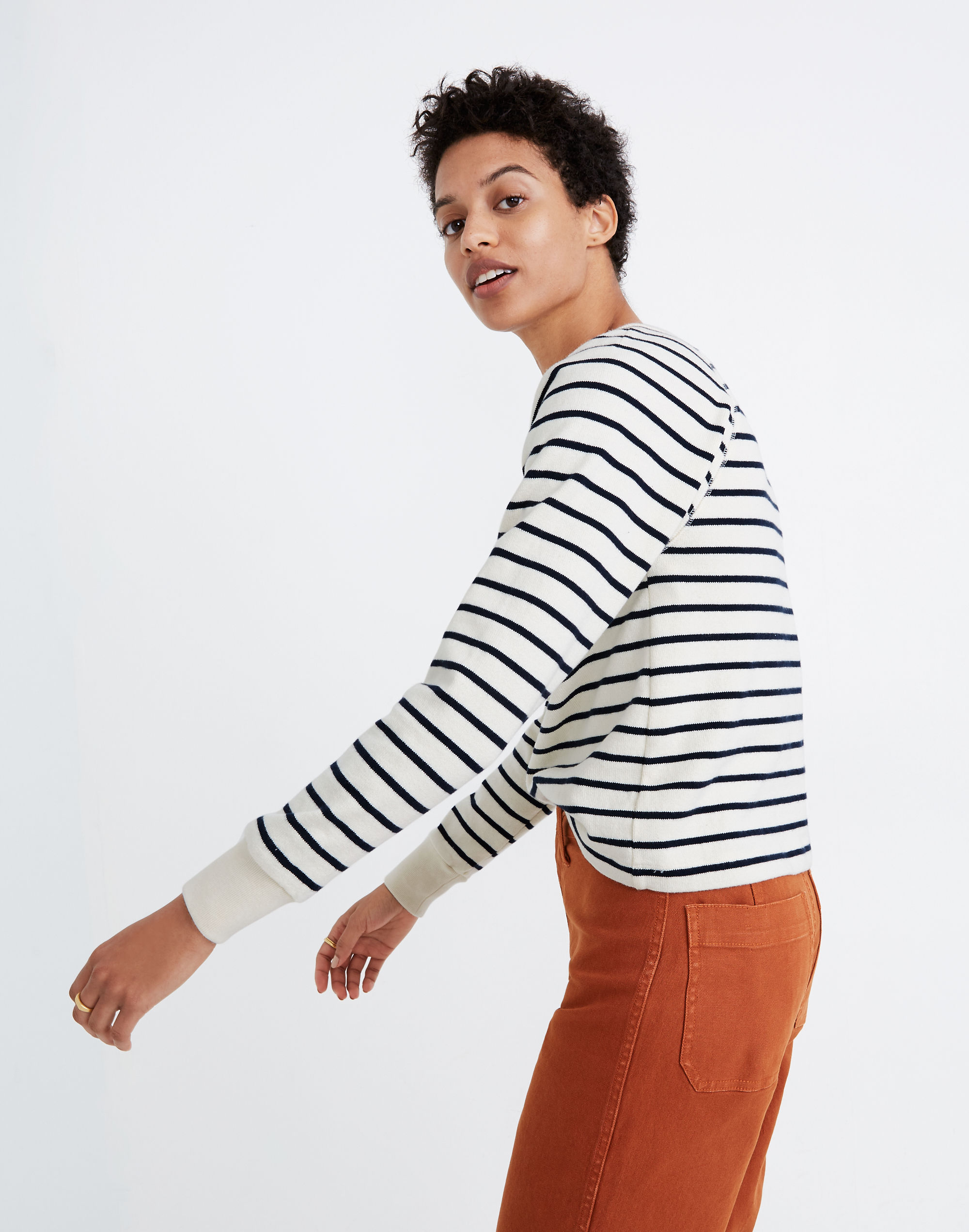 Luxe Raglan Sweatshirt in Stripe | Madewell