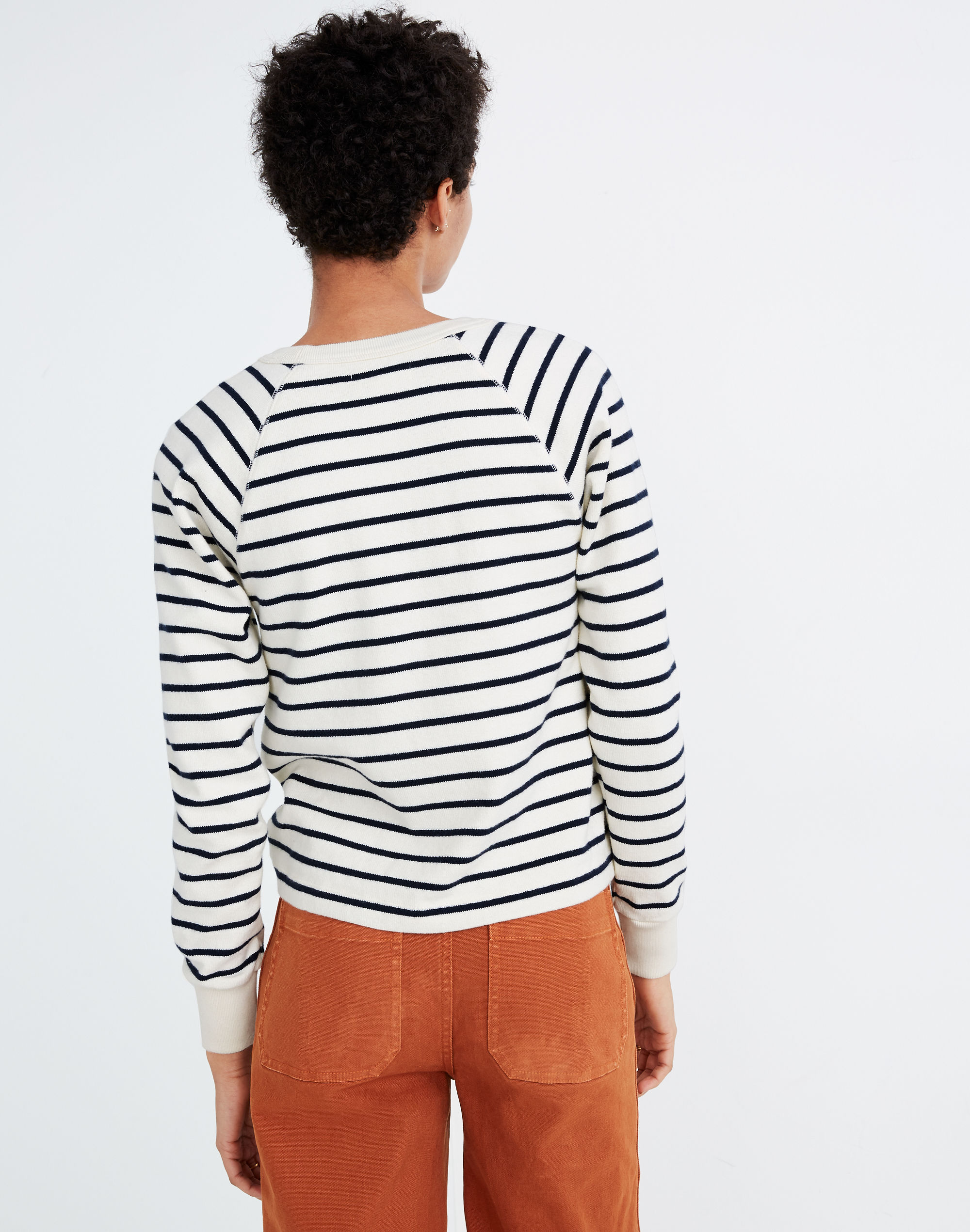 Luxe Raglan Sweatshirt in Stripe | Madewell