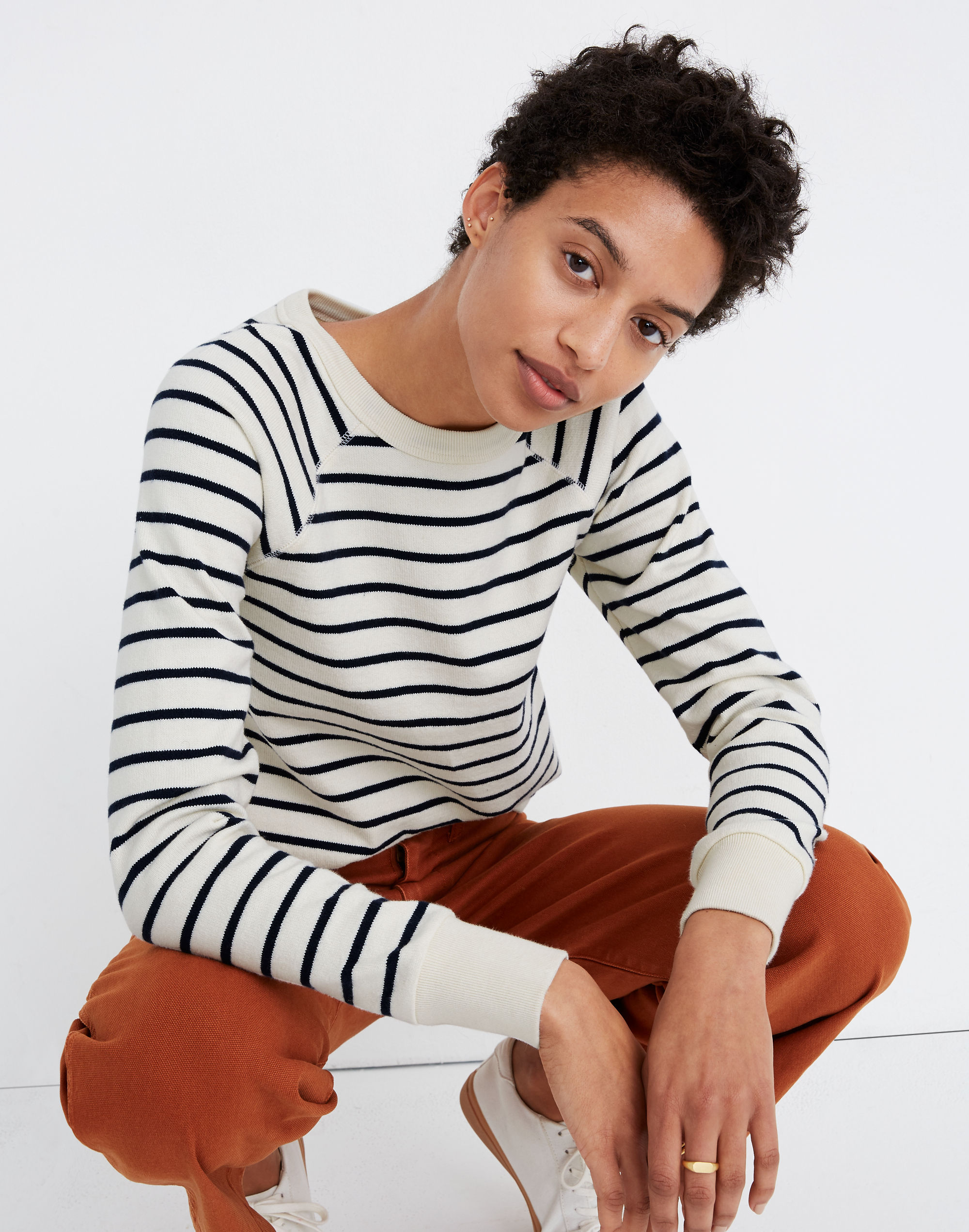 Luxe Raglan Sweatshirt in Stripe | Madewell