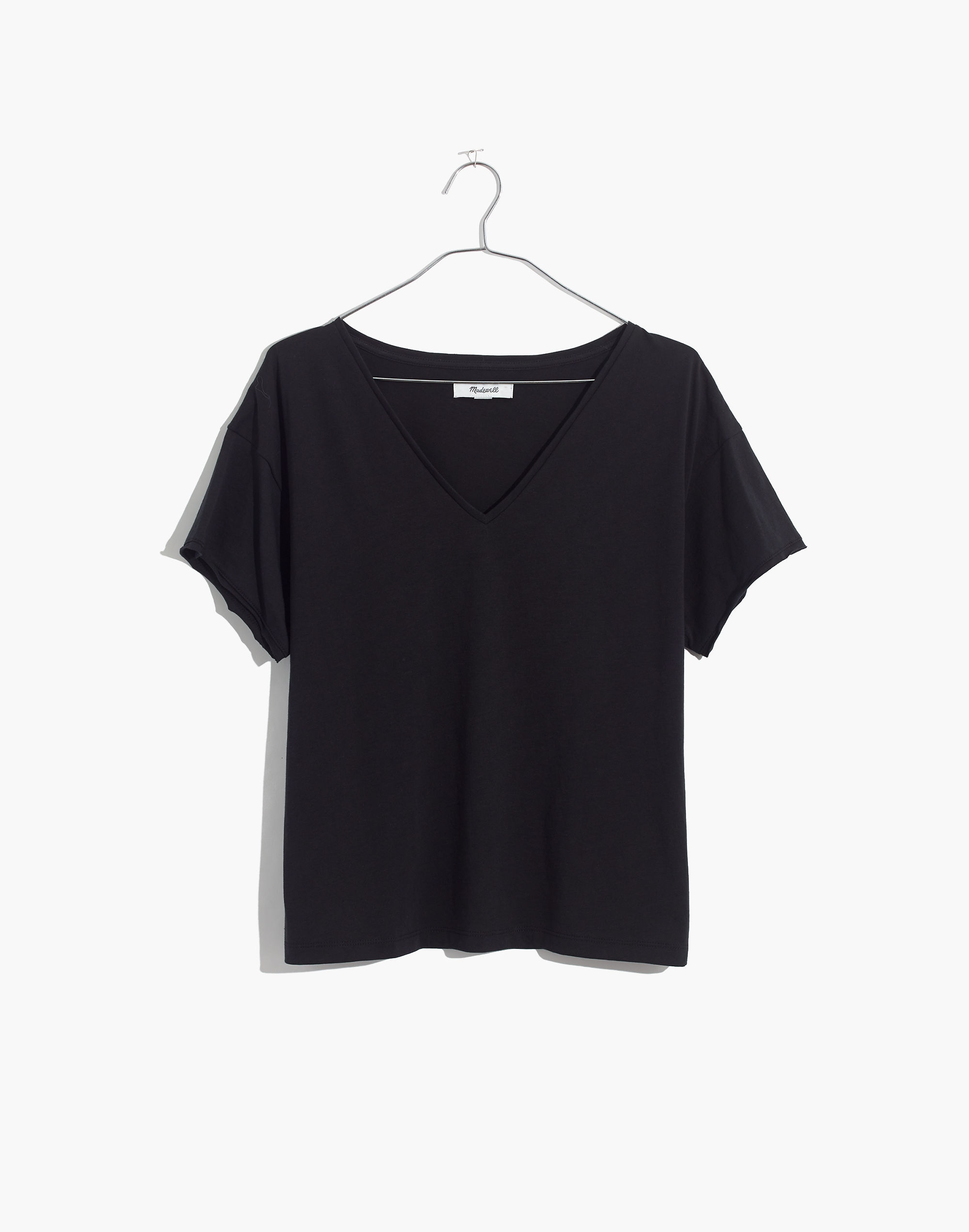 Supima® Cotton Drapey V-Neck Crop Tee | Madewell