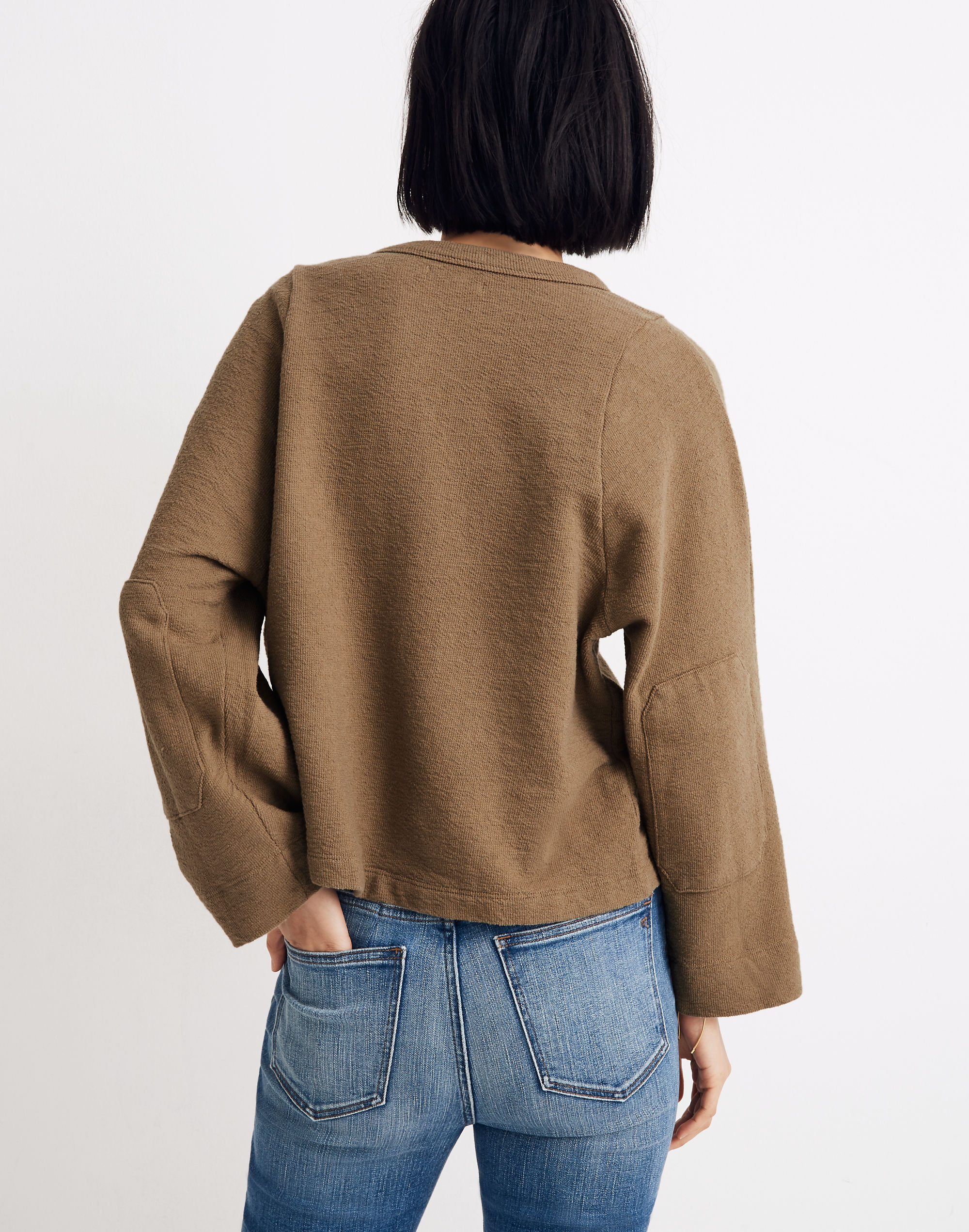 Shoulder-Button Elbow-Patch Top | Madewell