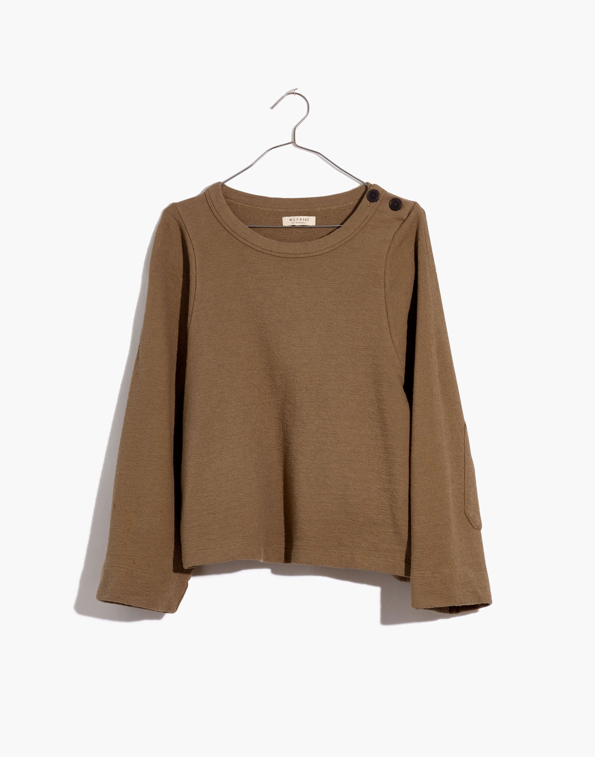 Shoulder-Button Elbow-Patch Top | Madewell