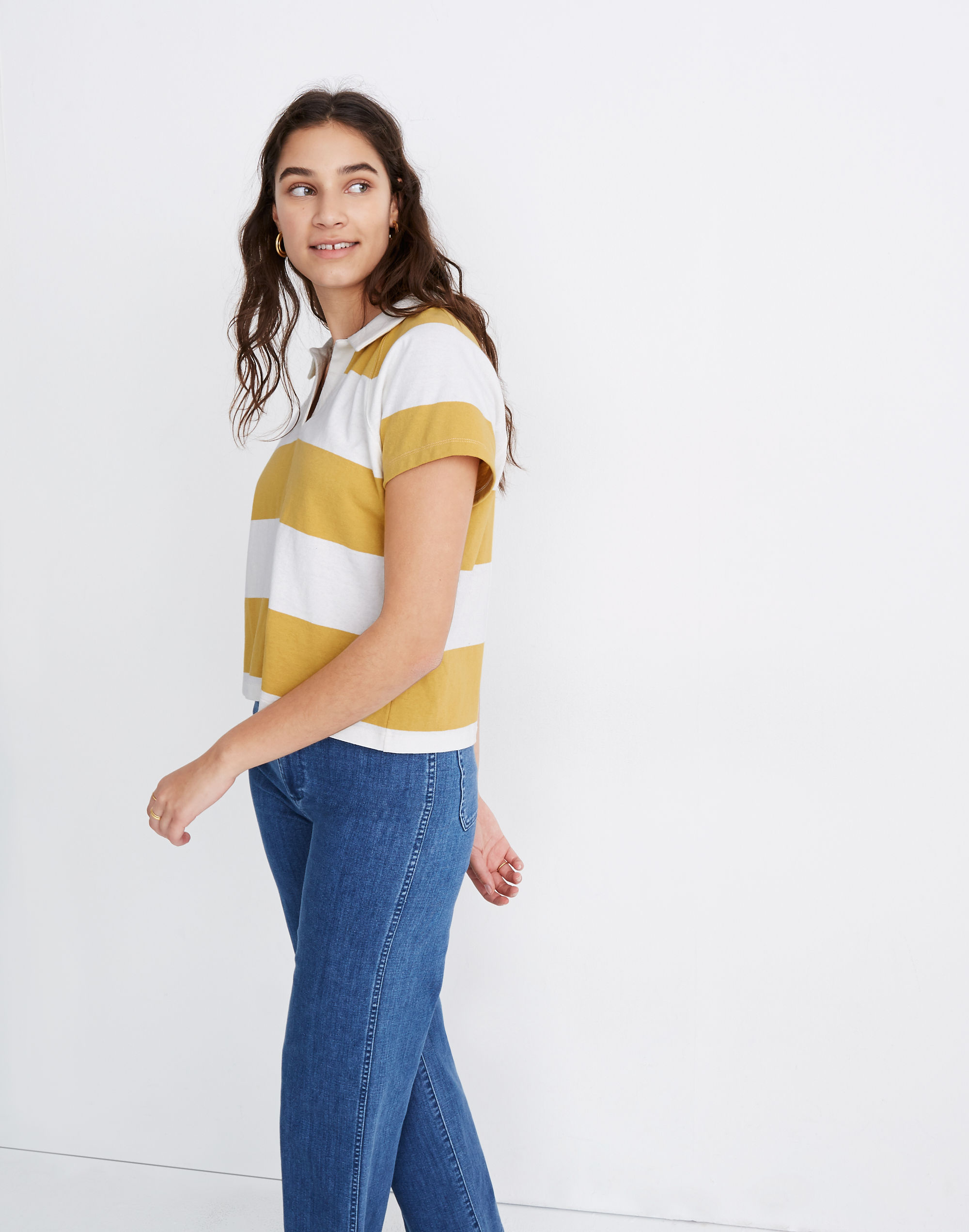 Boxy Polo Tee Lefferts Stripe | Madewell