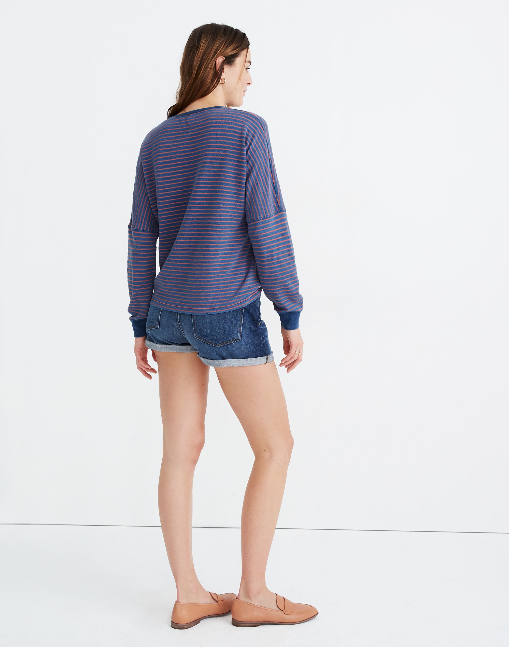 Drop-Sleeve Pocket Tee in Indigo Stripe | Madewell